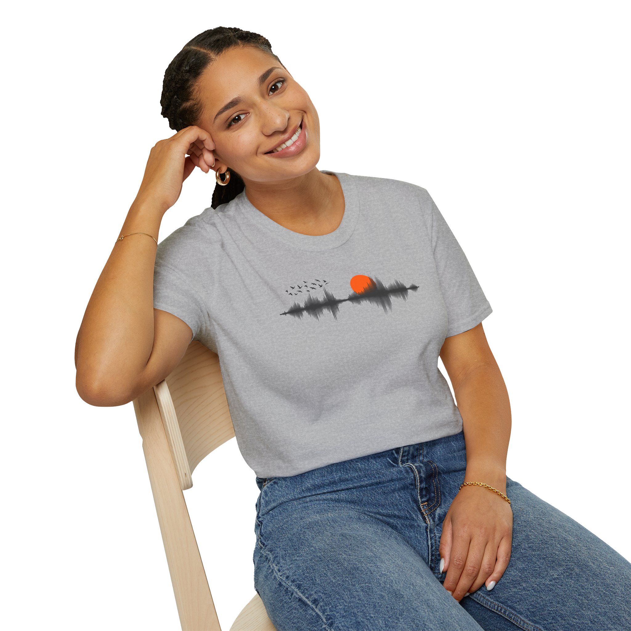 Sunset Soundwave T-Shirt — Minimal Nature Waveform Tee - Image 39