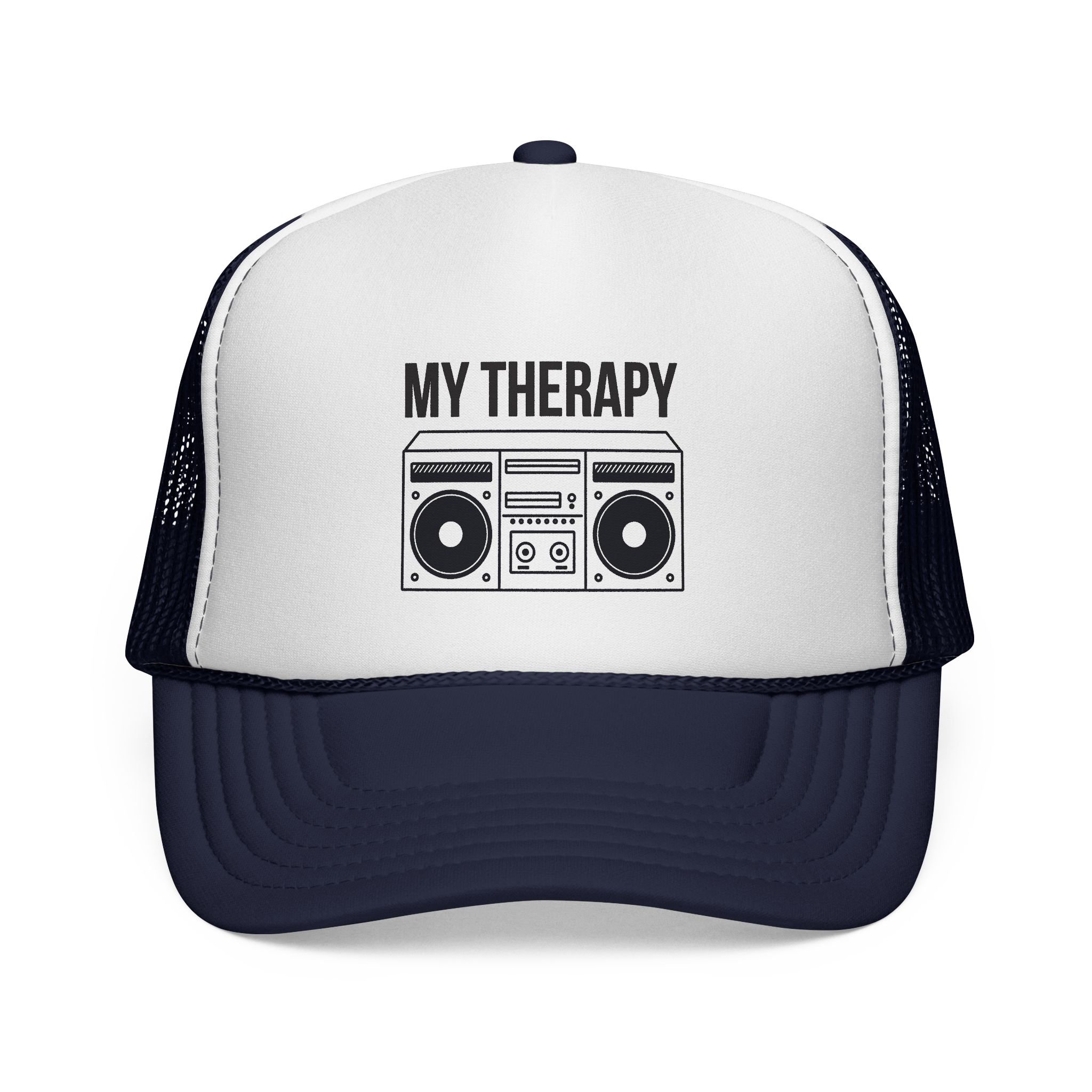 Trucker Cap — "My Therapy" Boombox Mesh Hat - Image 1