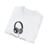 Music Lover Unisex Softstyle T-Shirt with Headphones Design - Thumbnail Image 8