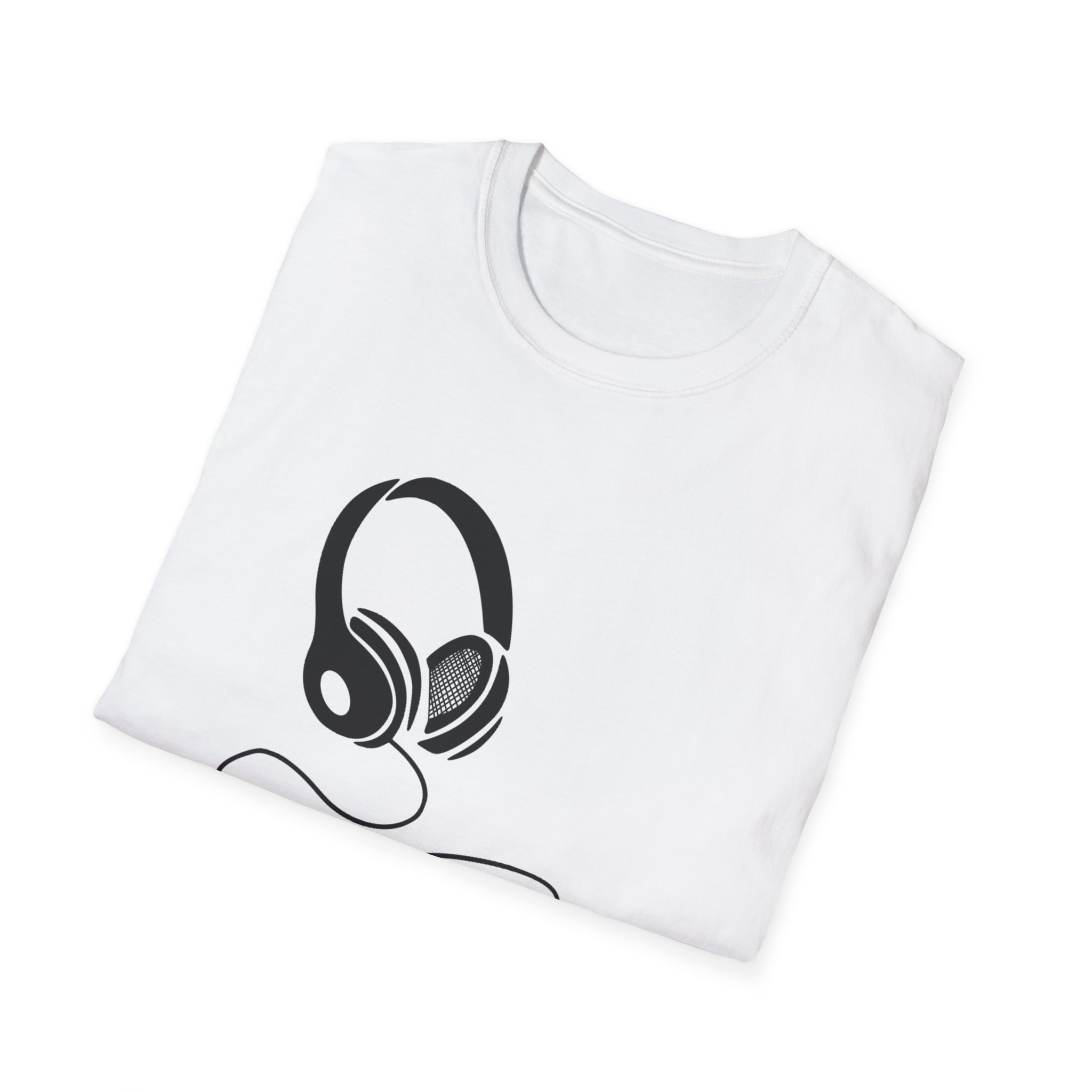 Music Lover Unisex Softstyle T-Shirt with Headphones Design - Image 8