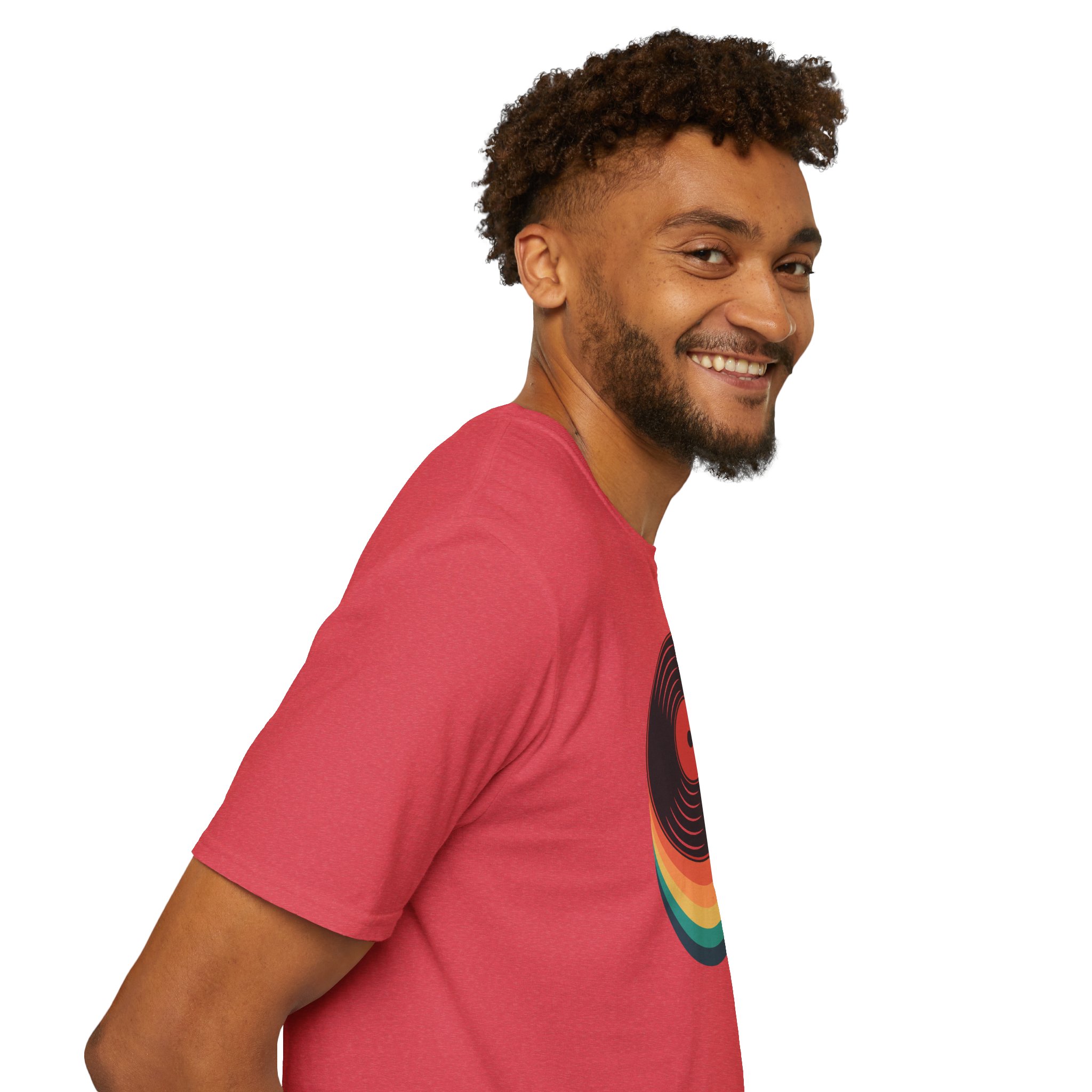 Retro Vinyl Record T-Shirt — Rainbow Stack Turntable Tee - Image 149