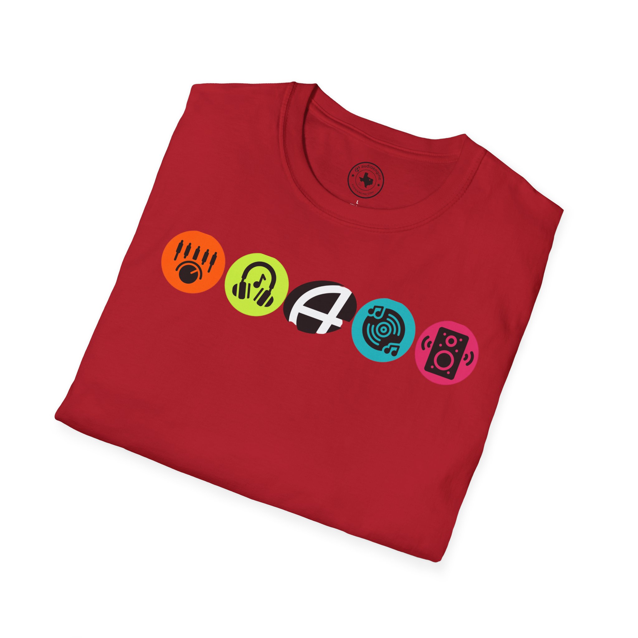 Music Icon Row T-Shirt — Colorful Band Equipment Graphic Tee - Image 121