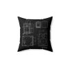 Blueprint Design Decorative Pillow | Modern Home Decor, Unique Throw Pillow, Minimalist Cushion, Gift for Engineers, Stylish Accent - Thumbnail Image 1