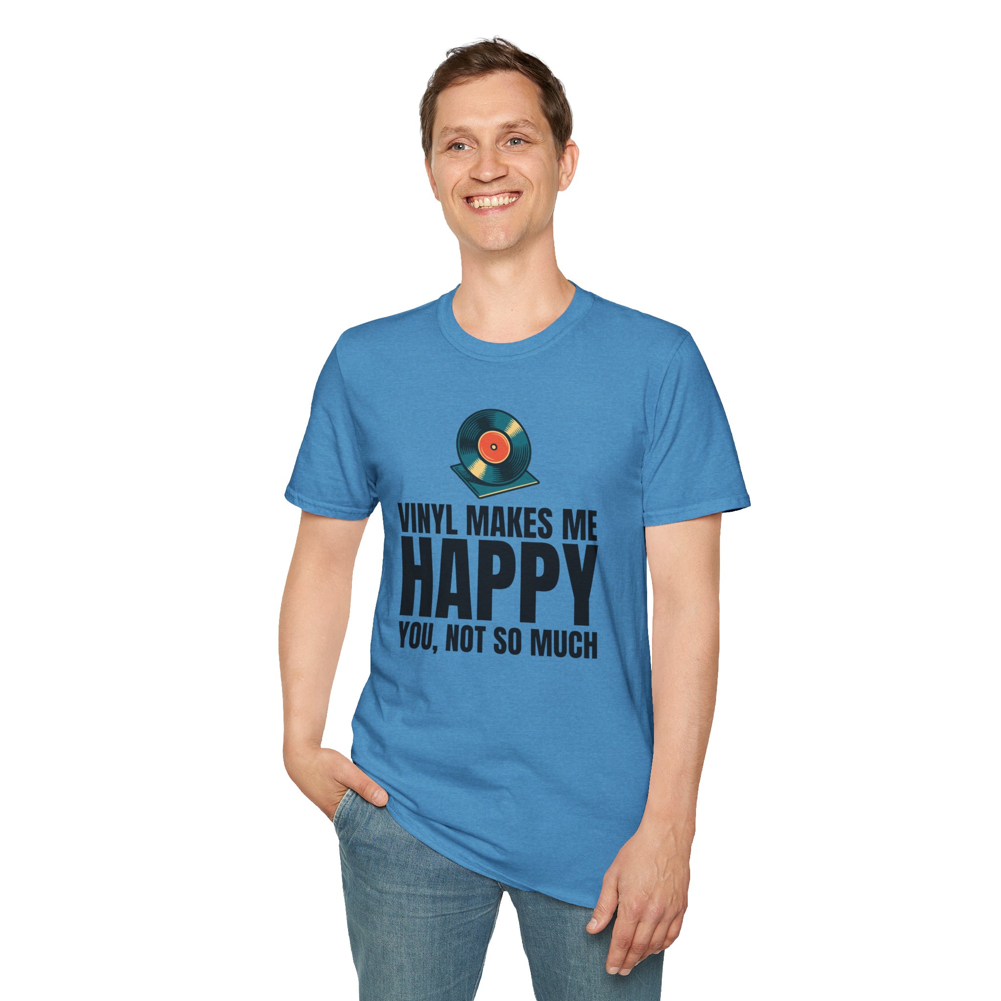 Vinyl Makes Me Happy Unisex T-Shirt - Image 45