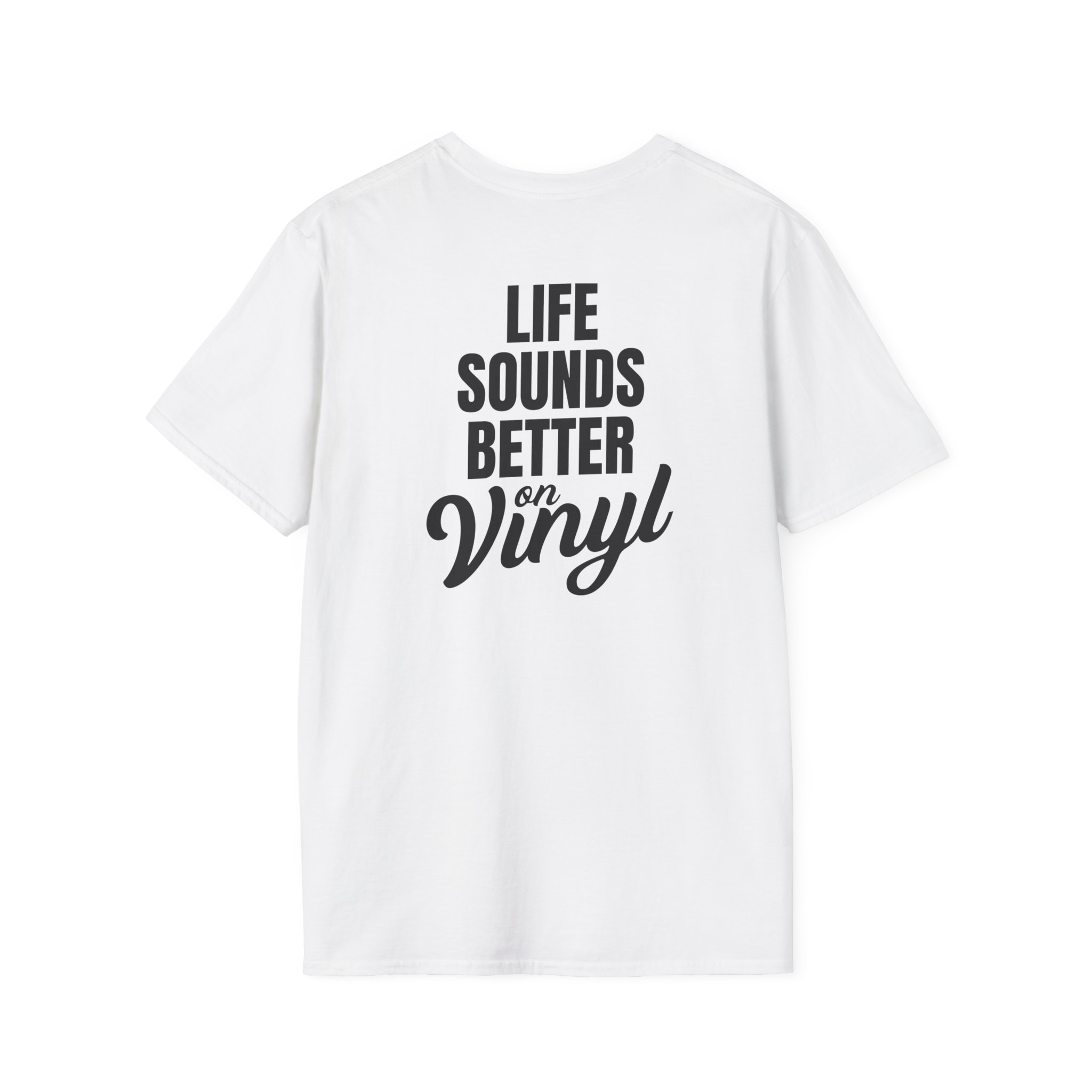 Vinyl Lover Unisex Softstyle T-Shirt - Life Sounds Better on Vinyl - Image 6