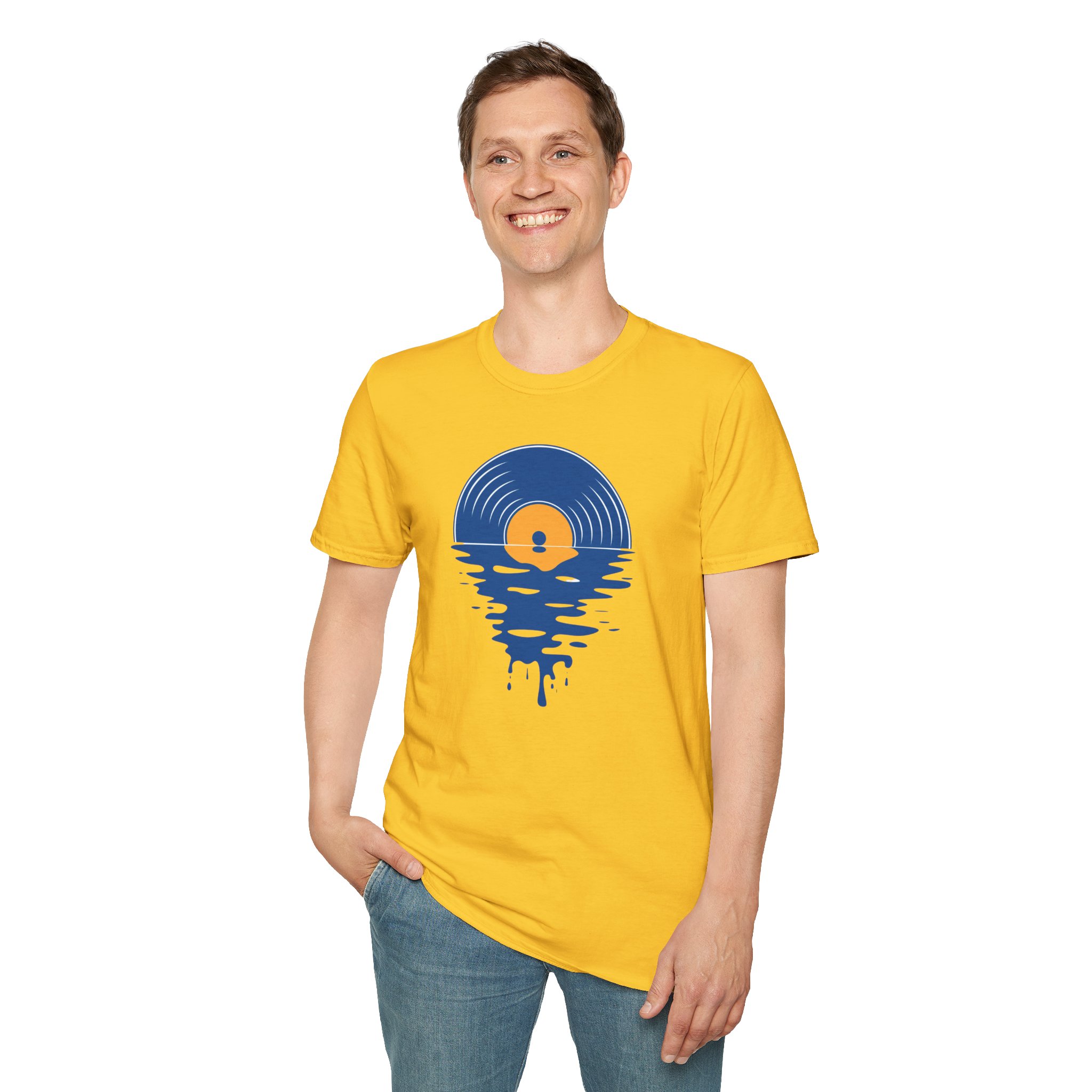 Sunset Vinyl Record T‑Shirt — Retro Music Lake Graphic Tee - Image 175