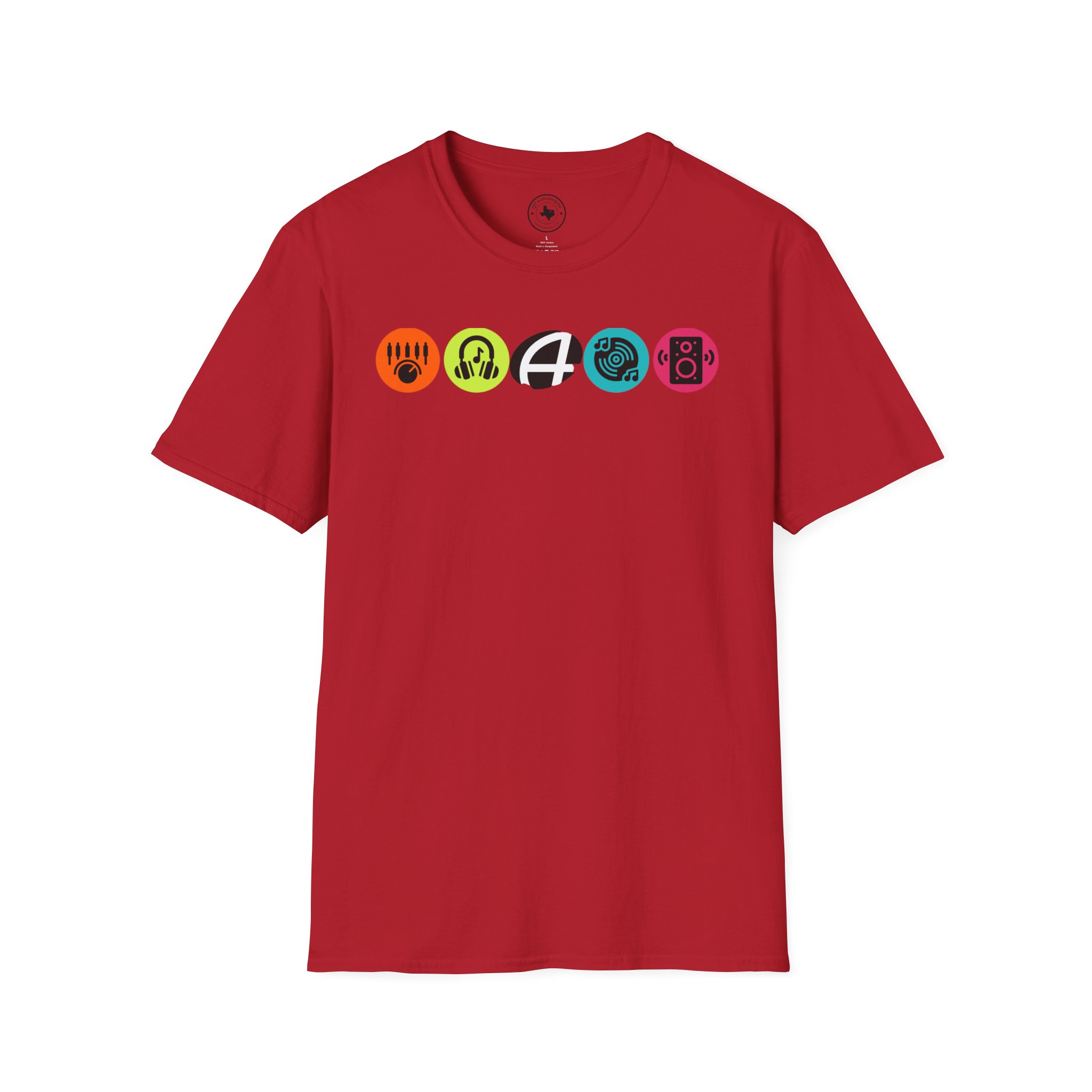 Music Icon Row T-Shirt — Colorful Band Equipment Graphic Tee - Image 118