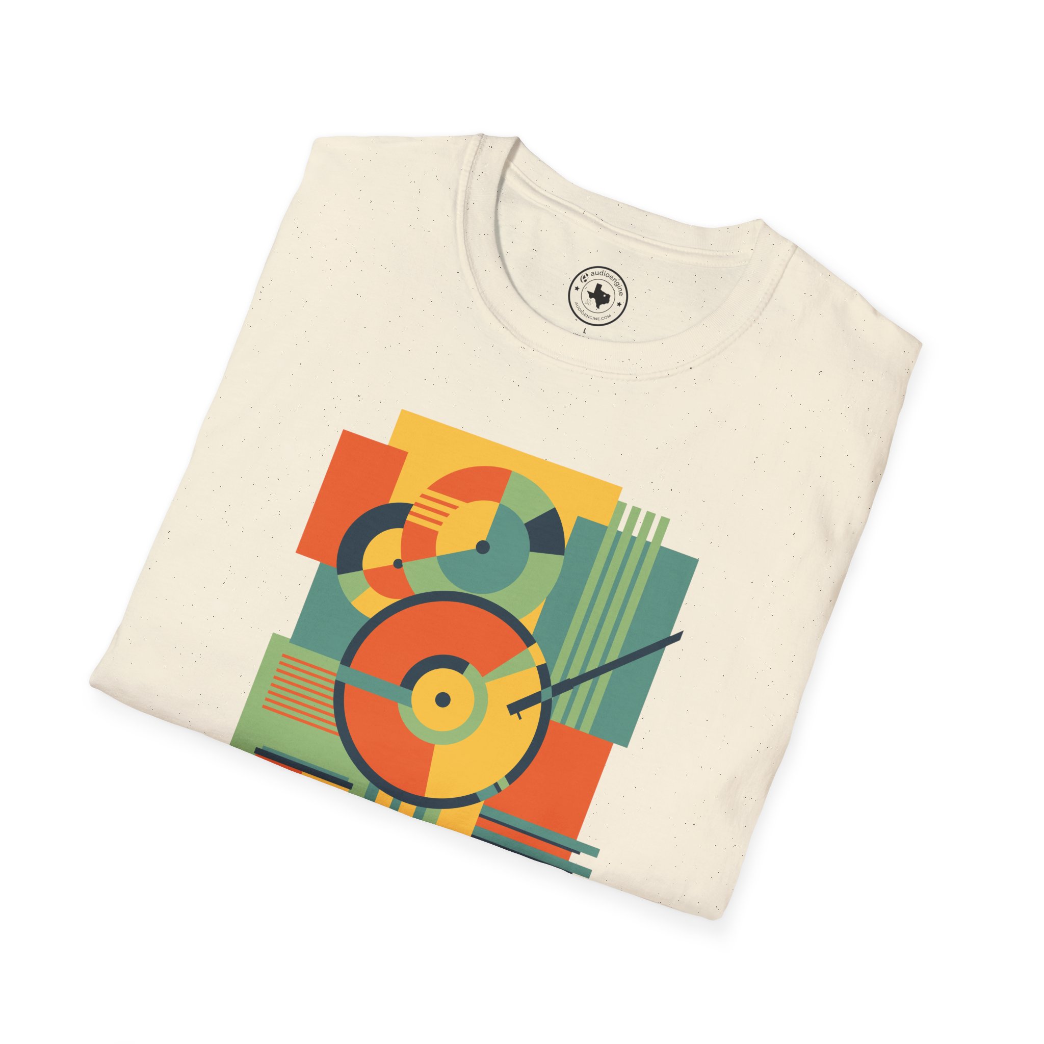 Retro Geometric Vinyl Record T-Shirt - Image 60