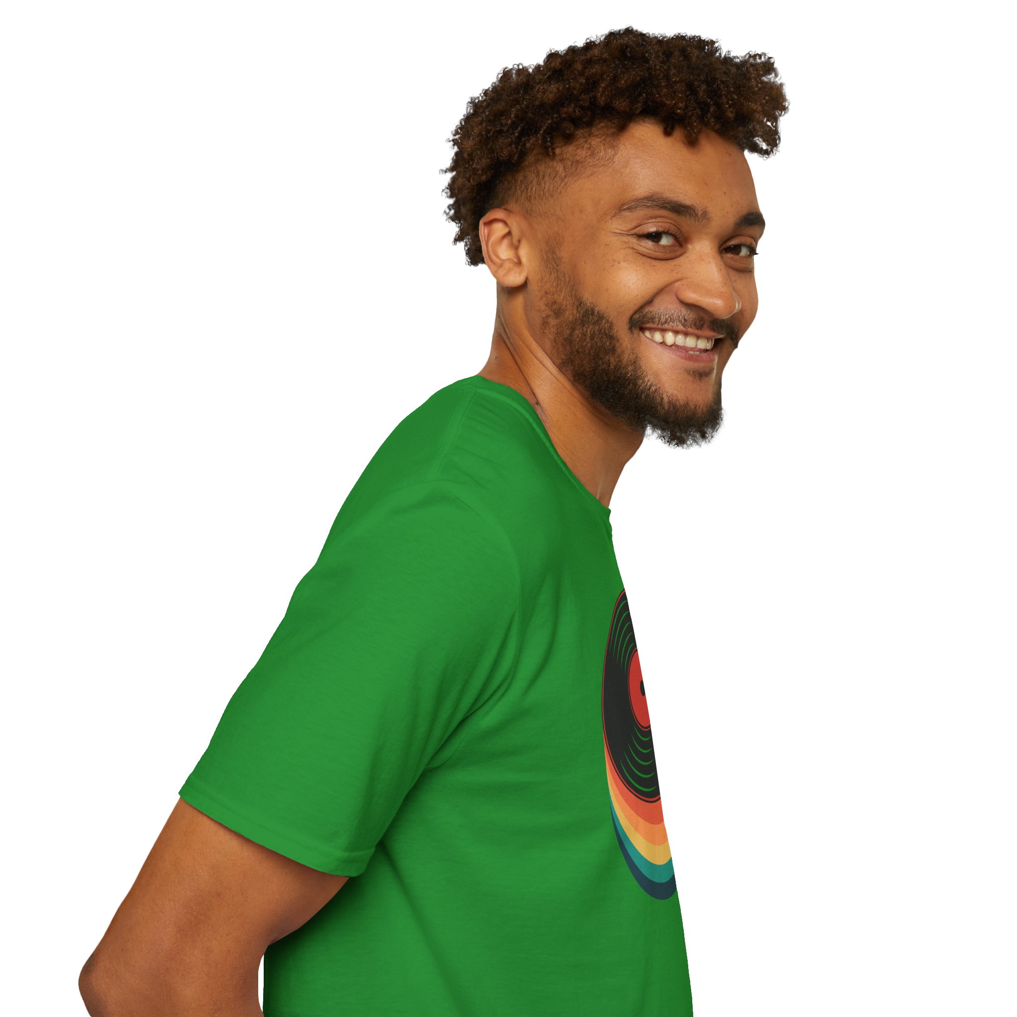 Retro Vinyl Record T-Shirt — Rainbow Stack Turntable Tee - Image 129