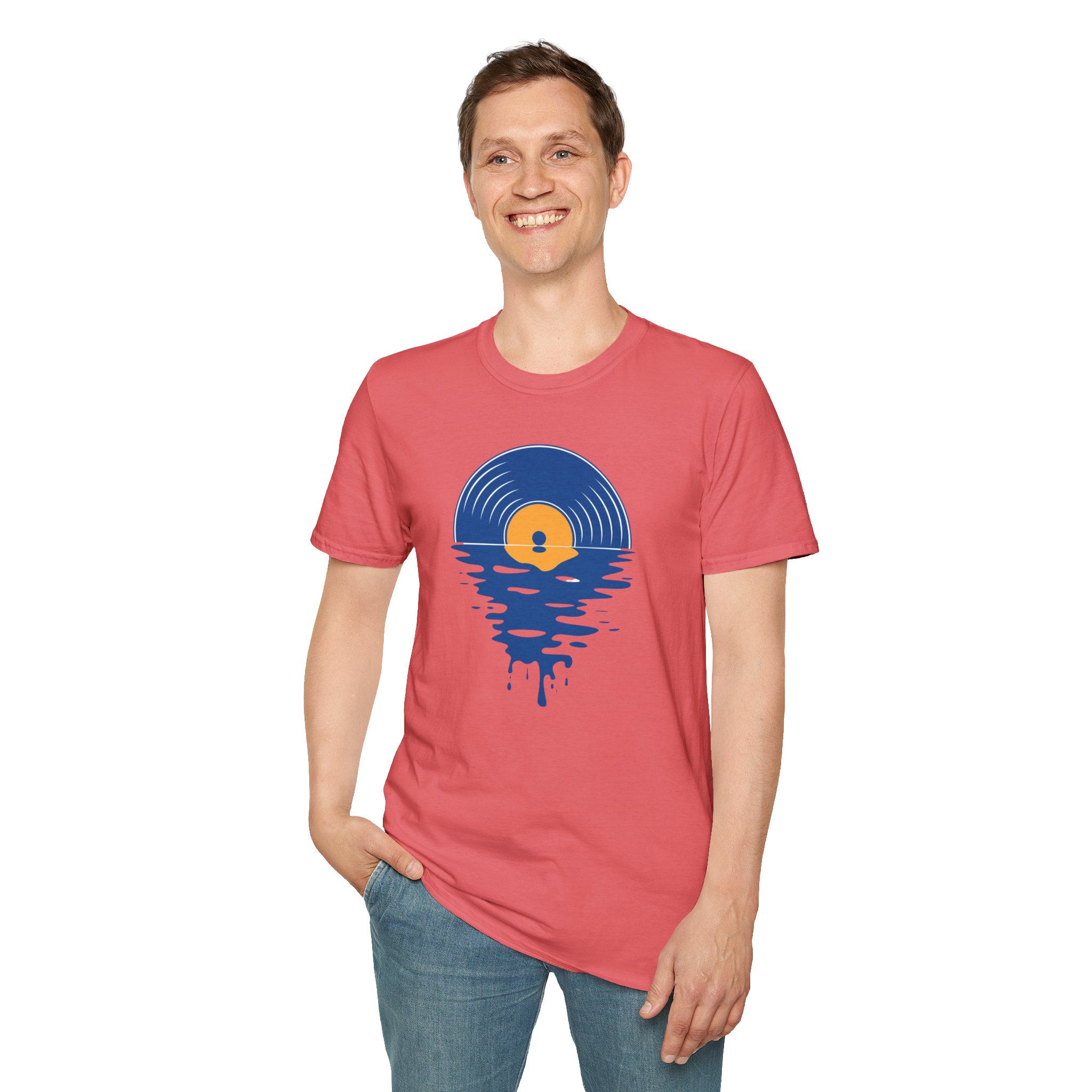 Sunset Vinyl Record T‑Shirt — Retro Music Lake Graphic Tee - Image 28