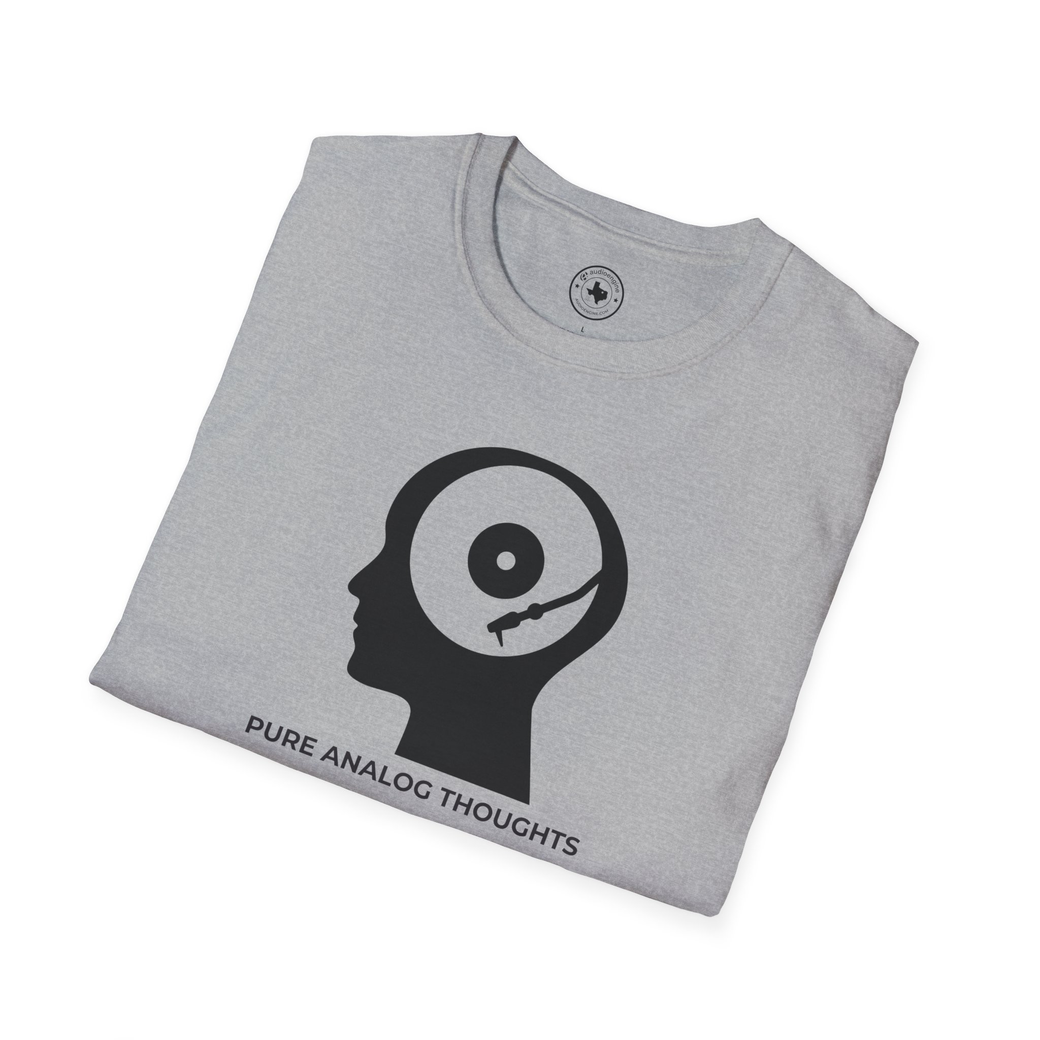 Analog Thoughts T-Shirt — 'Pure Analog Thoughts' Record Head Graphic Tee - Image 44