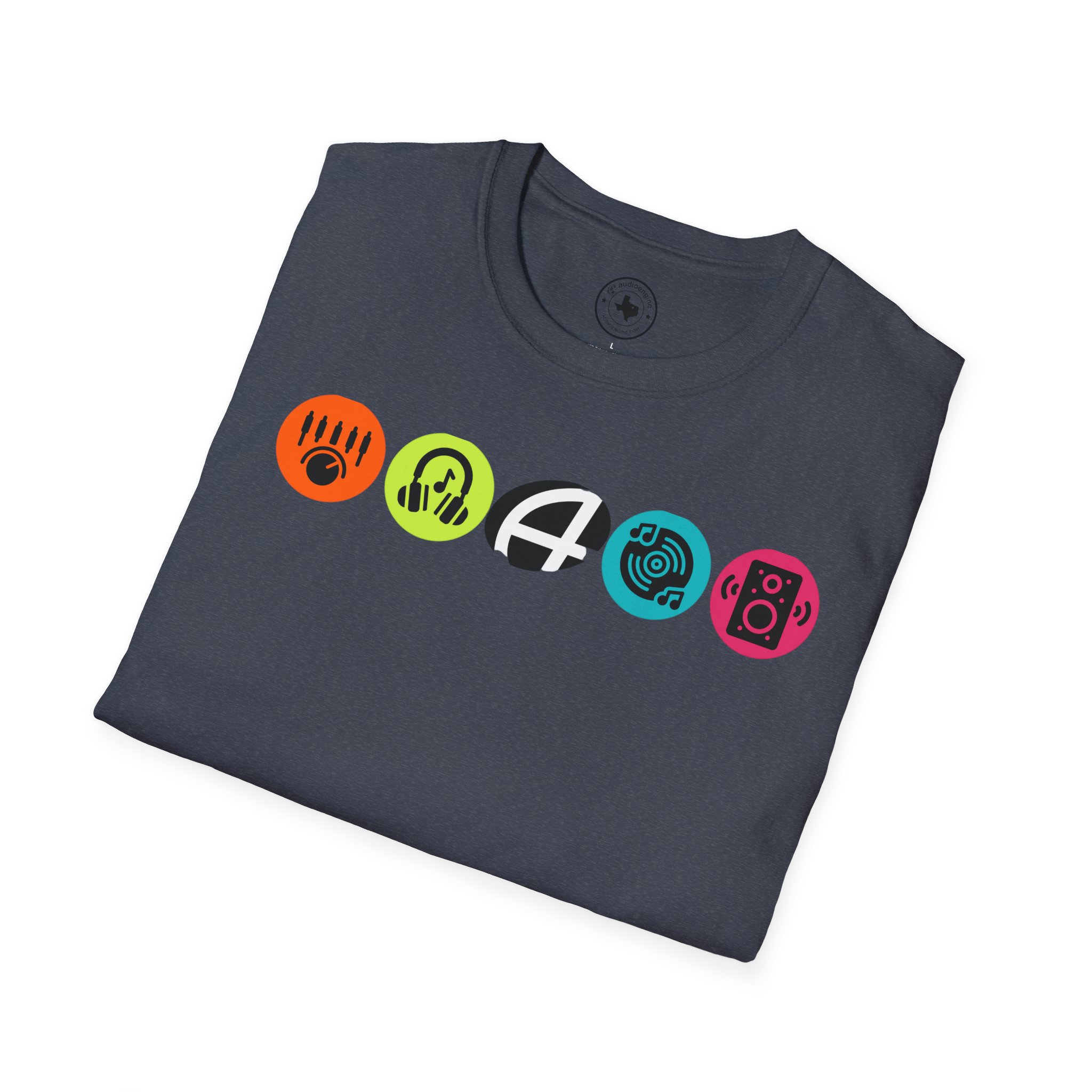 Music Icon Row T-Shirt — Colorful Band Equipment Graphic Tee - Image 94