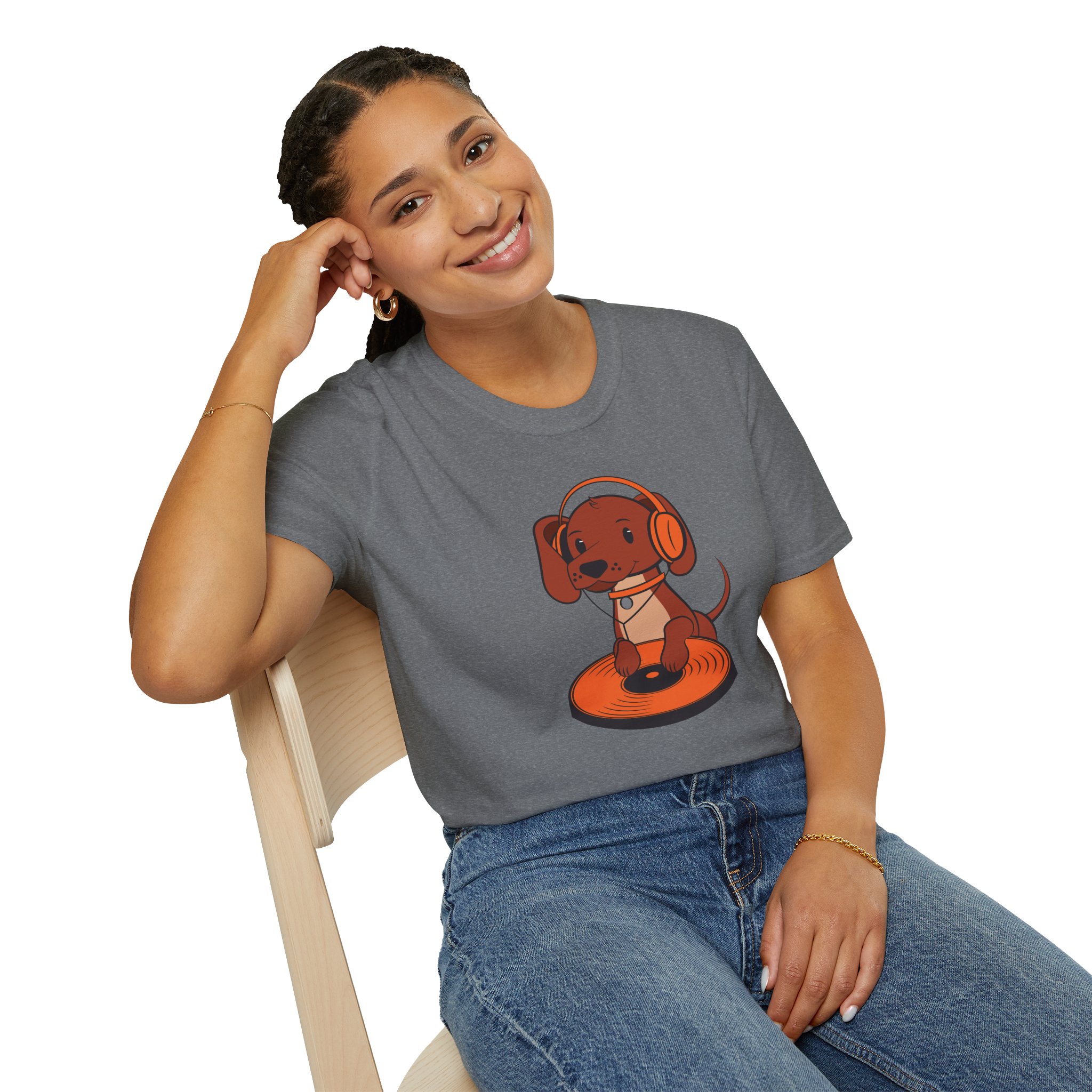 DJ Dachshund Tee — Cute Dog with Headphones Graphic T-Shirt - Image 68