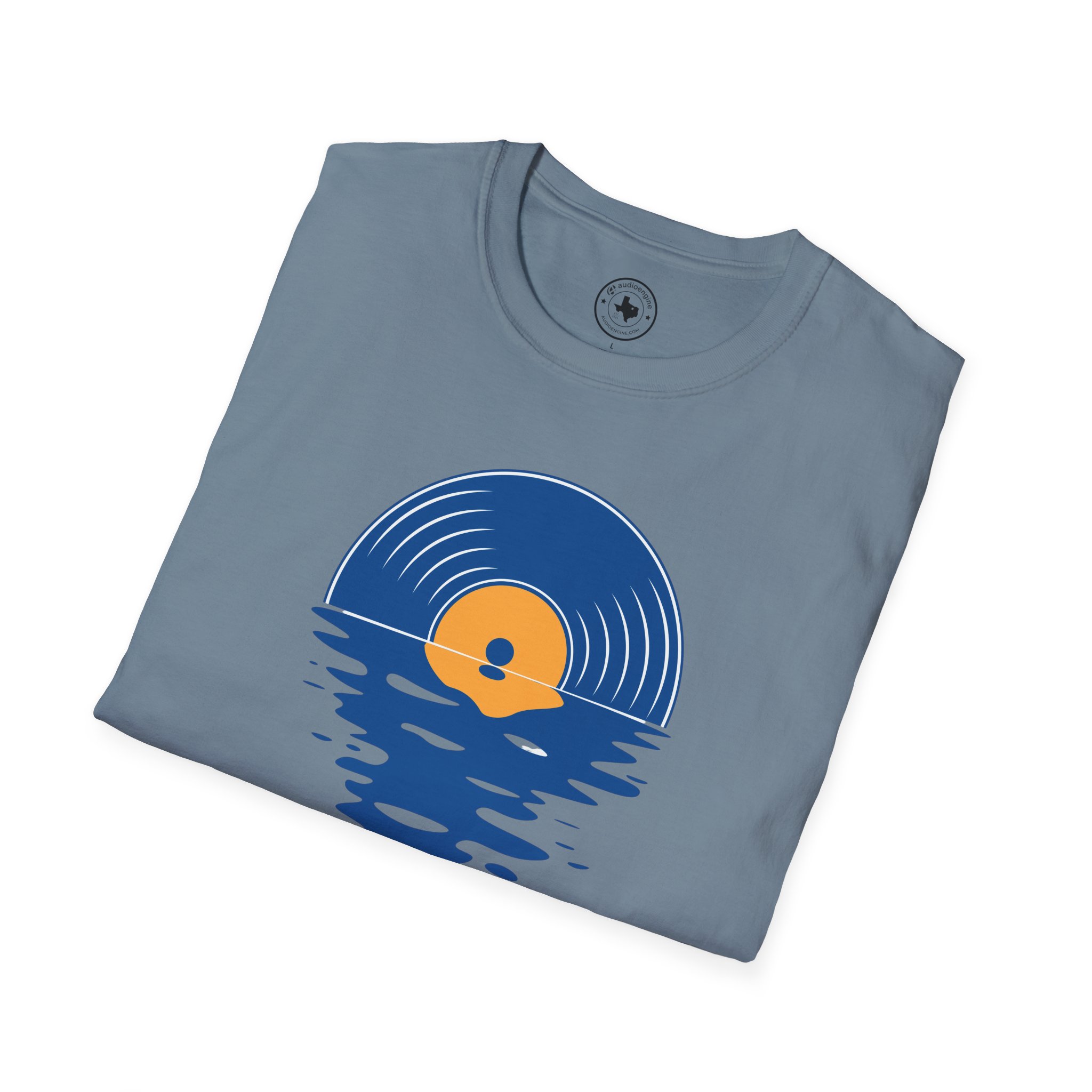Sunset Vinyl Record T‑Shirt — Retro Music Lake Graphic Tee - Image 206
