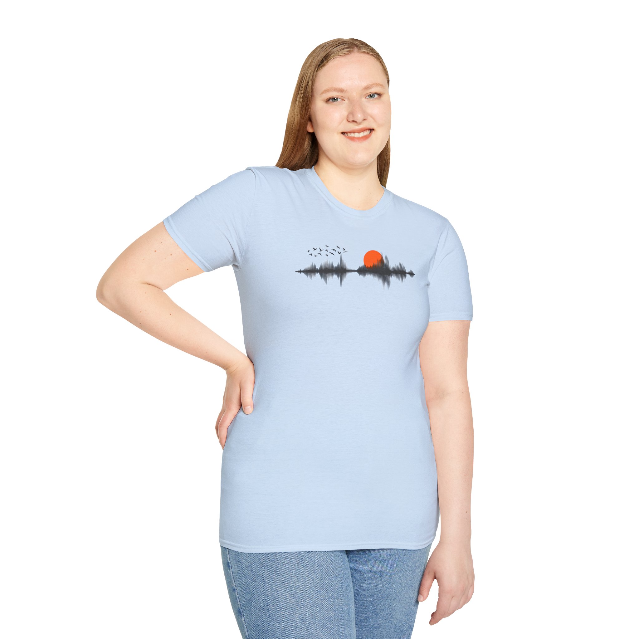 Sunset Soundwave T-Shirt — Minimal Nature Waveform Tee - Image 110