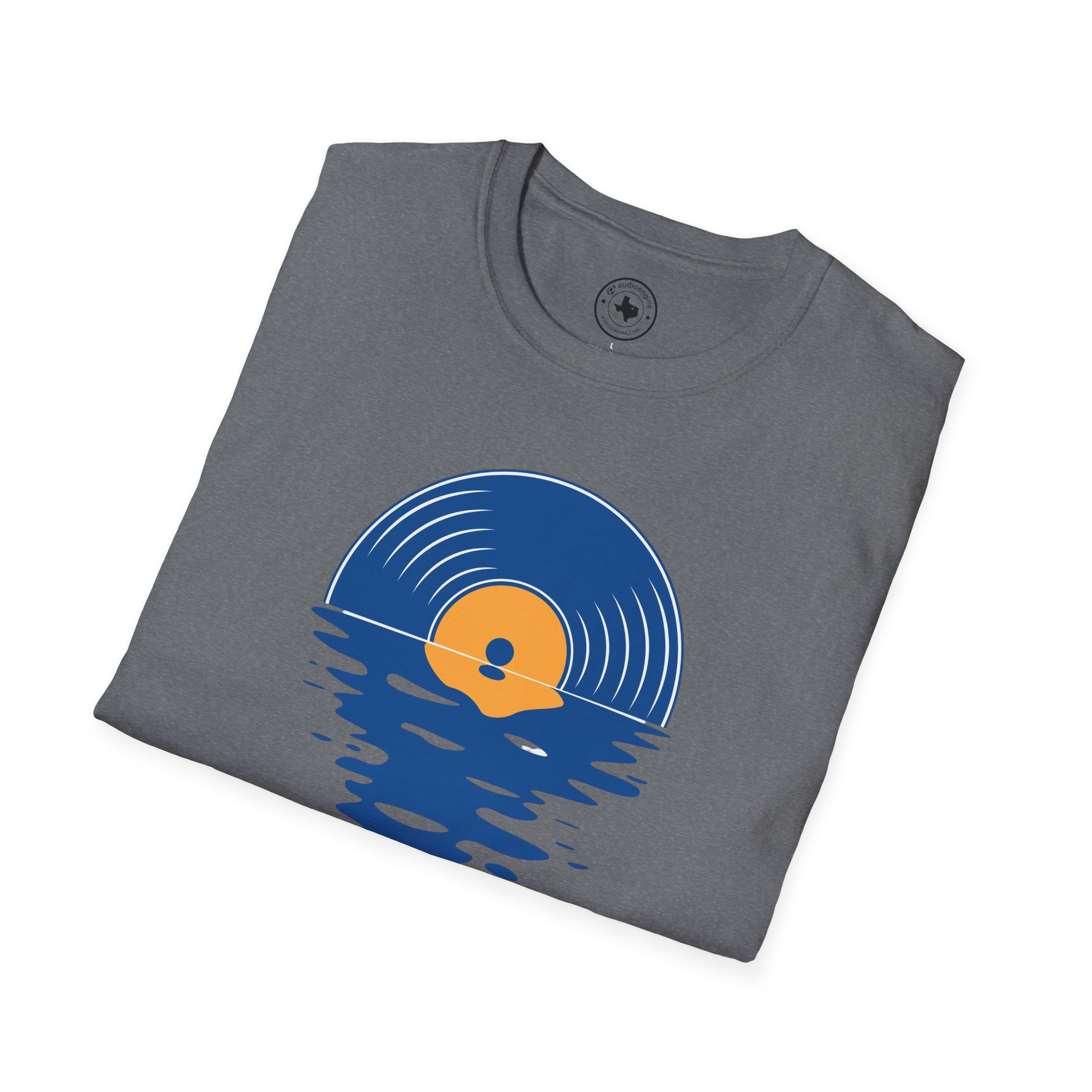 Sunset Vinyl Record T‑Shirt — Retro Music Lake Graphic Tee - Image 195