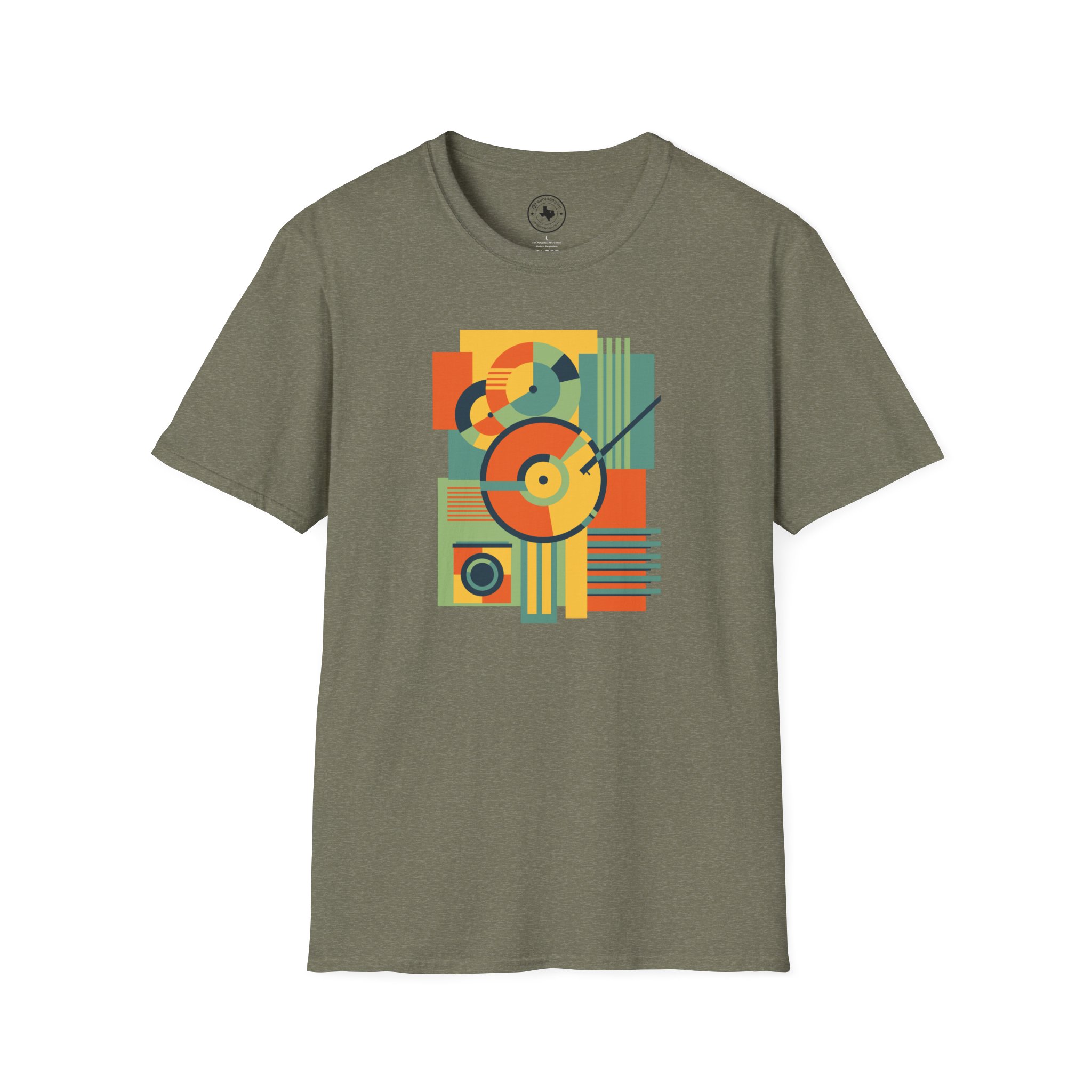 Retro Geometric Vinyl Record T-Shirt — Vintage Music Graphic Tee - Image 51