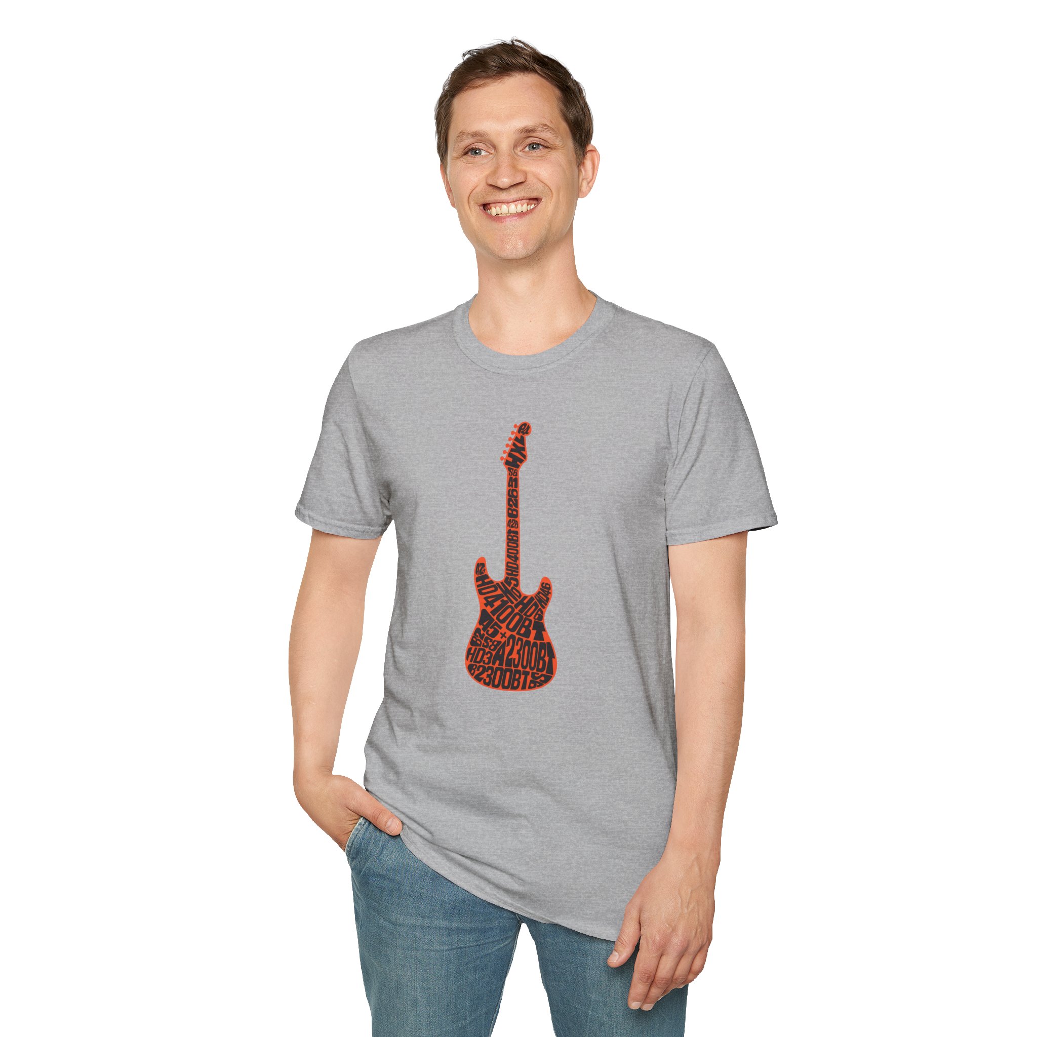 Electric Guitar Graphic T-Shirt — Red Psychedelic Music Tee - Image 51