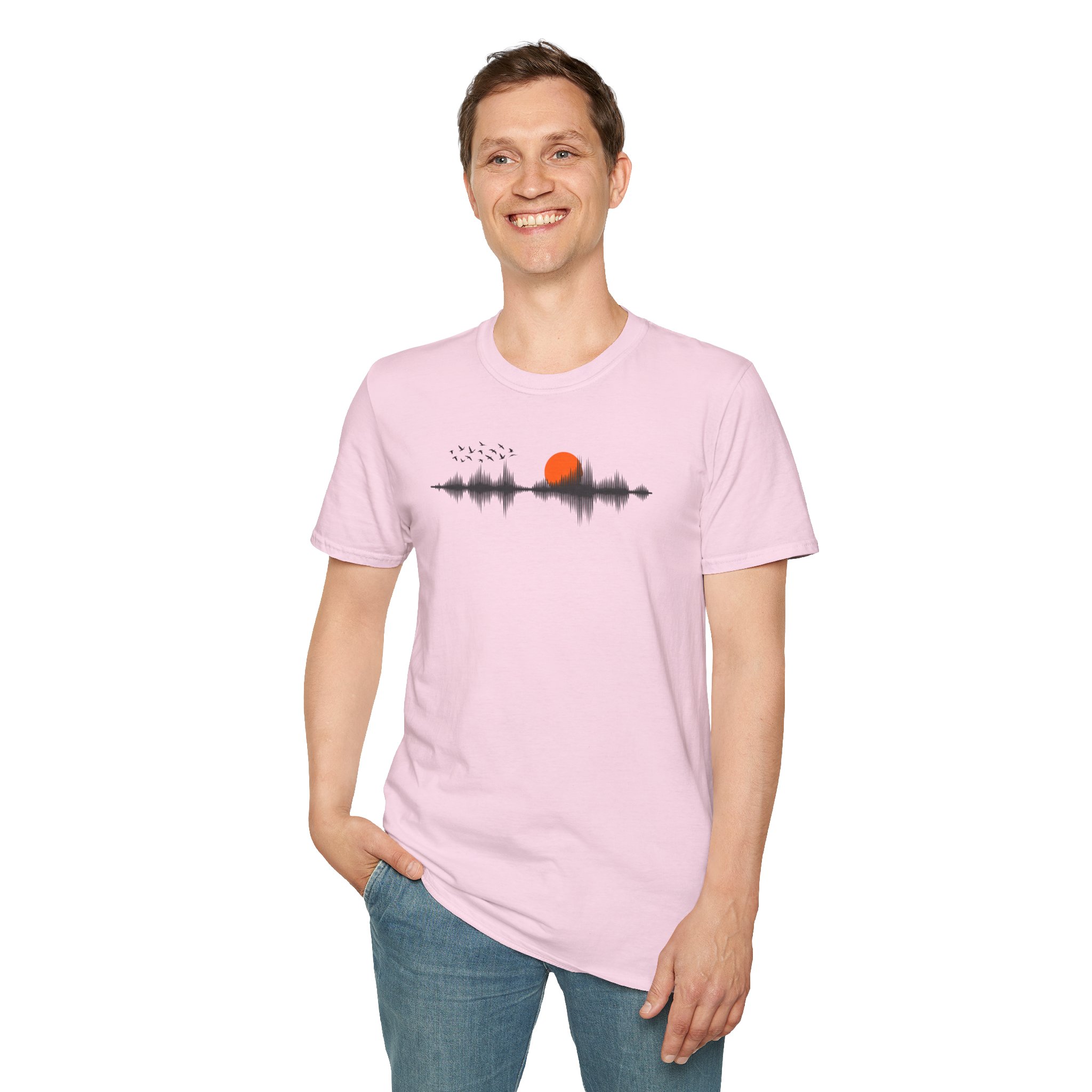 Sunset Soundwave T-Shirt — Minimal Nature Waveform Tee - Image 125