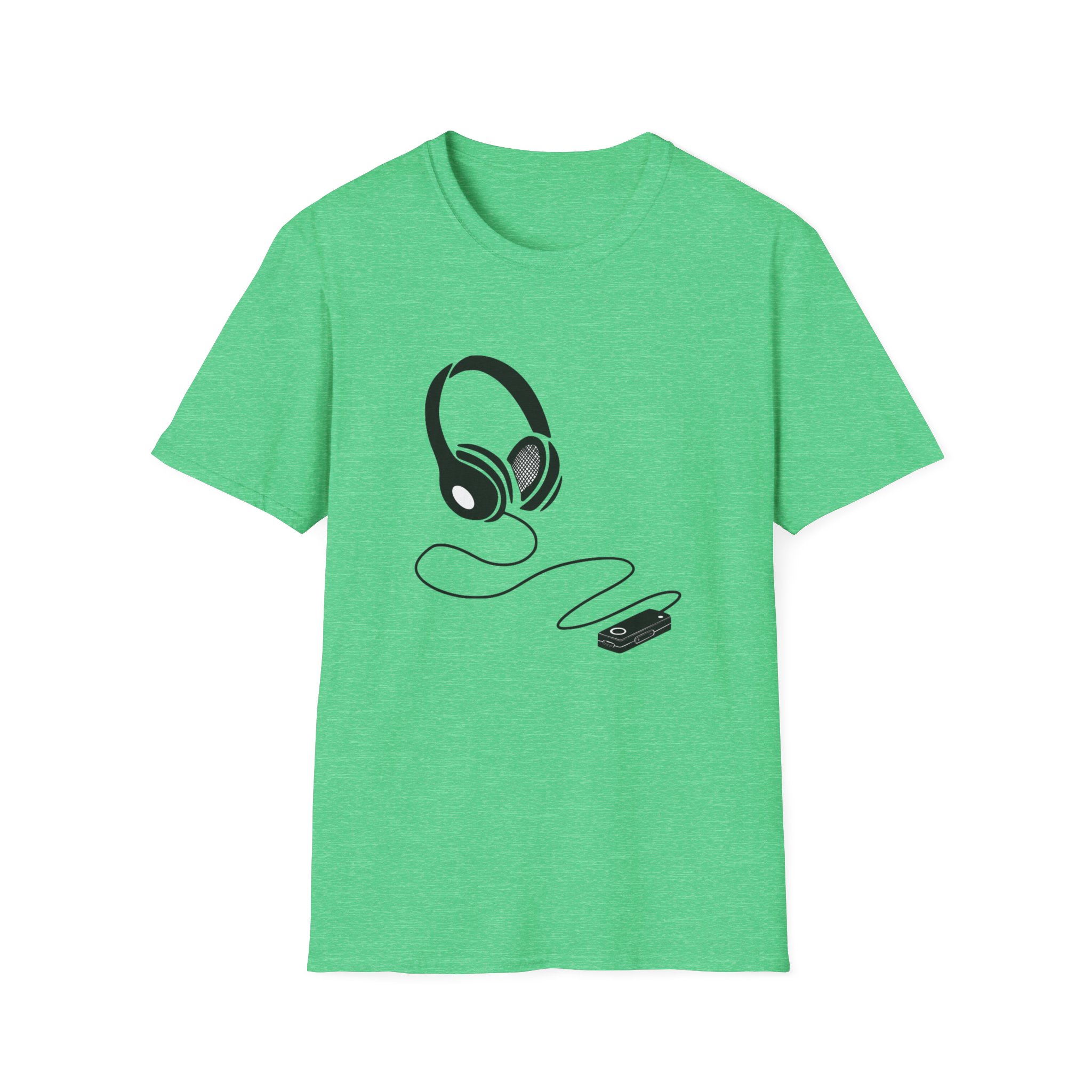 Music Lover Unisex Softstyle T-Shirt with Headphones Design - Image 33