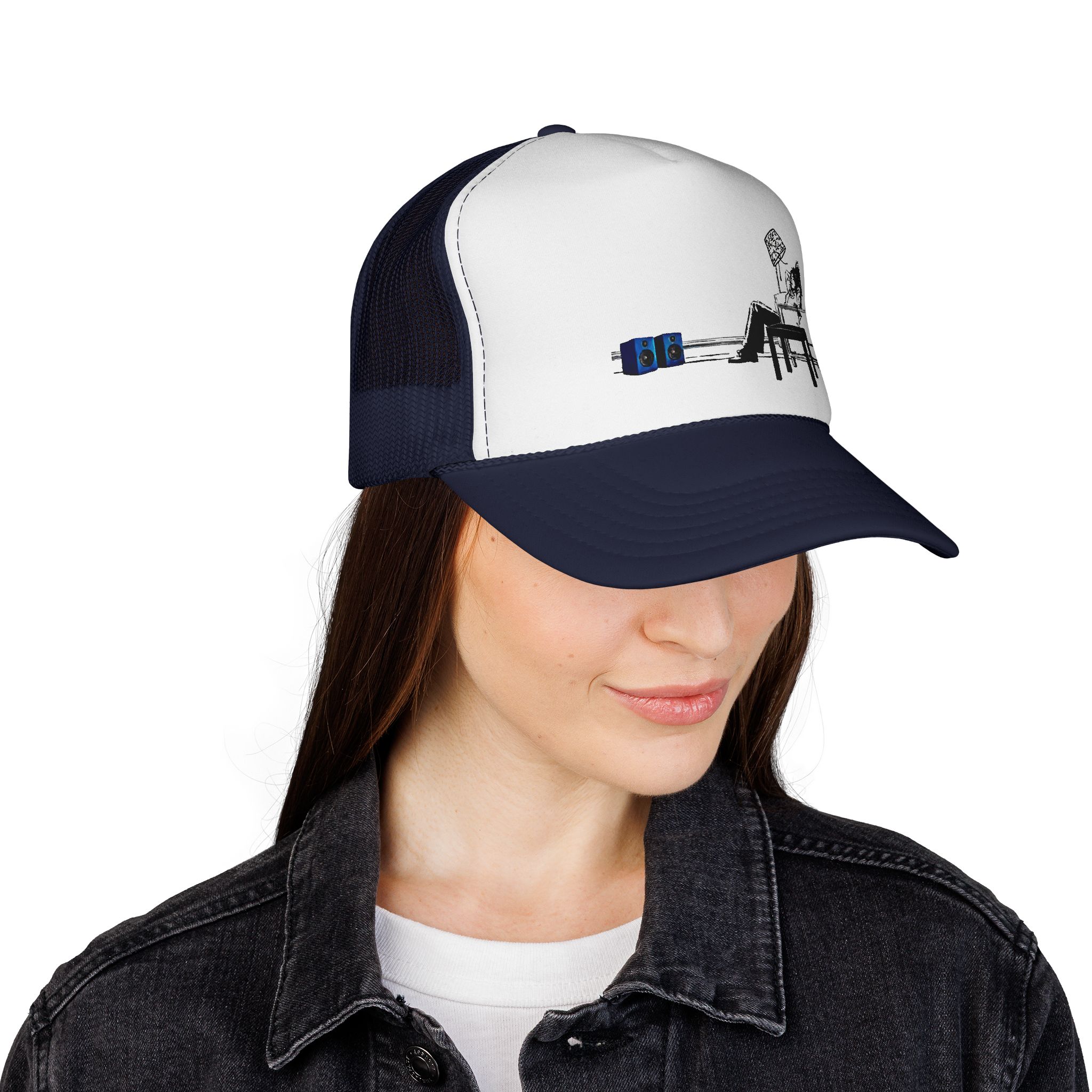 Gym Lover Trucker Cap with Workout Design - Image 14