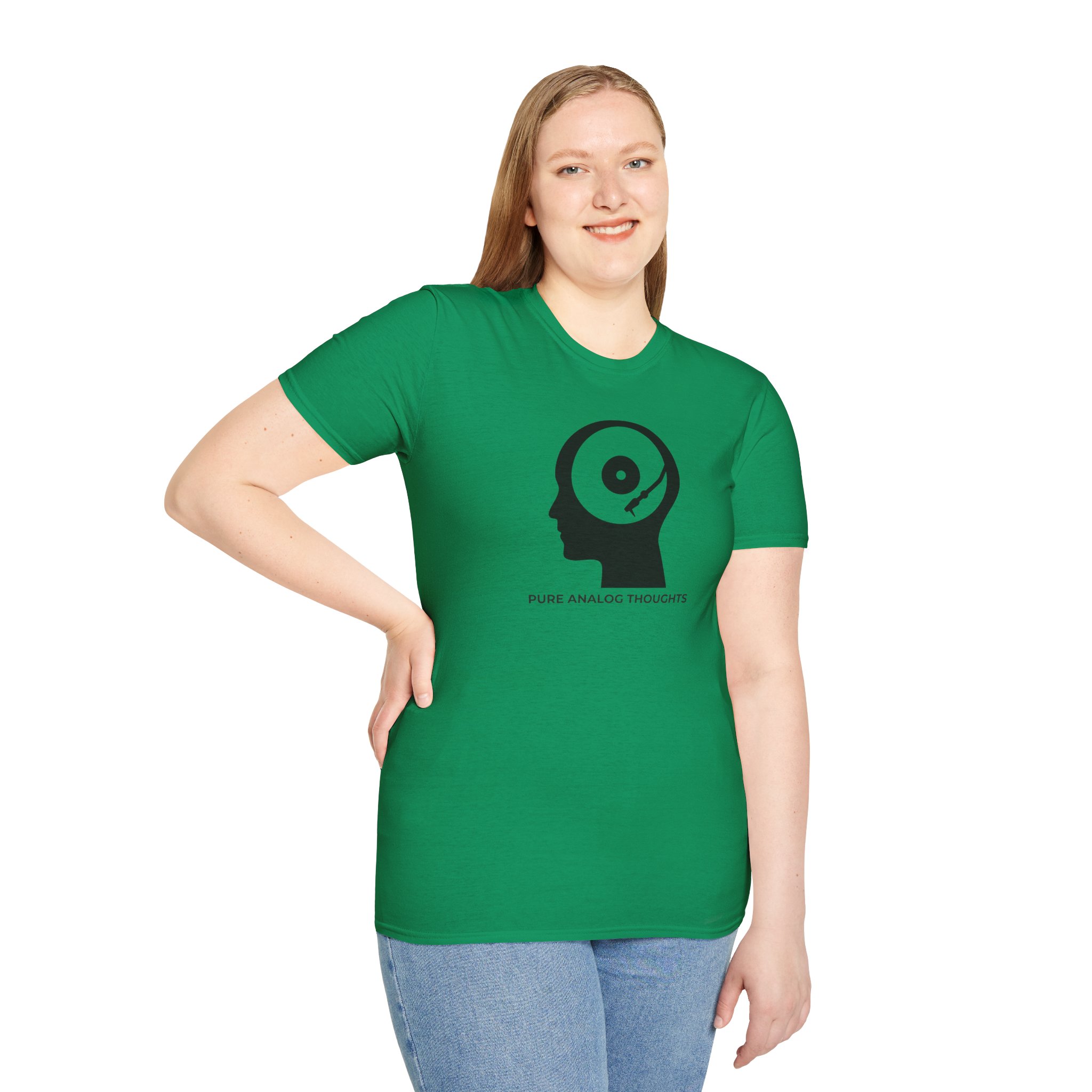 Analog Thoughts T-Shirt — 'Pure Analog Thoughts' Record Head Graphic Tee - Image 85