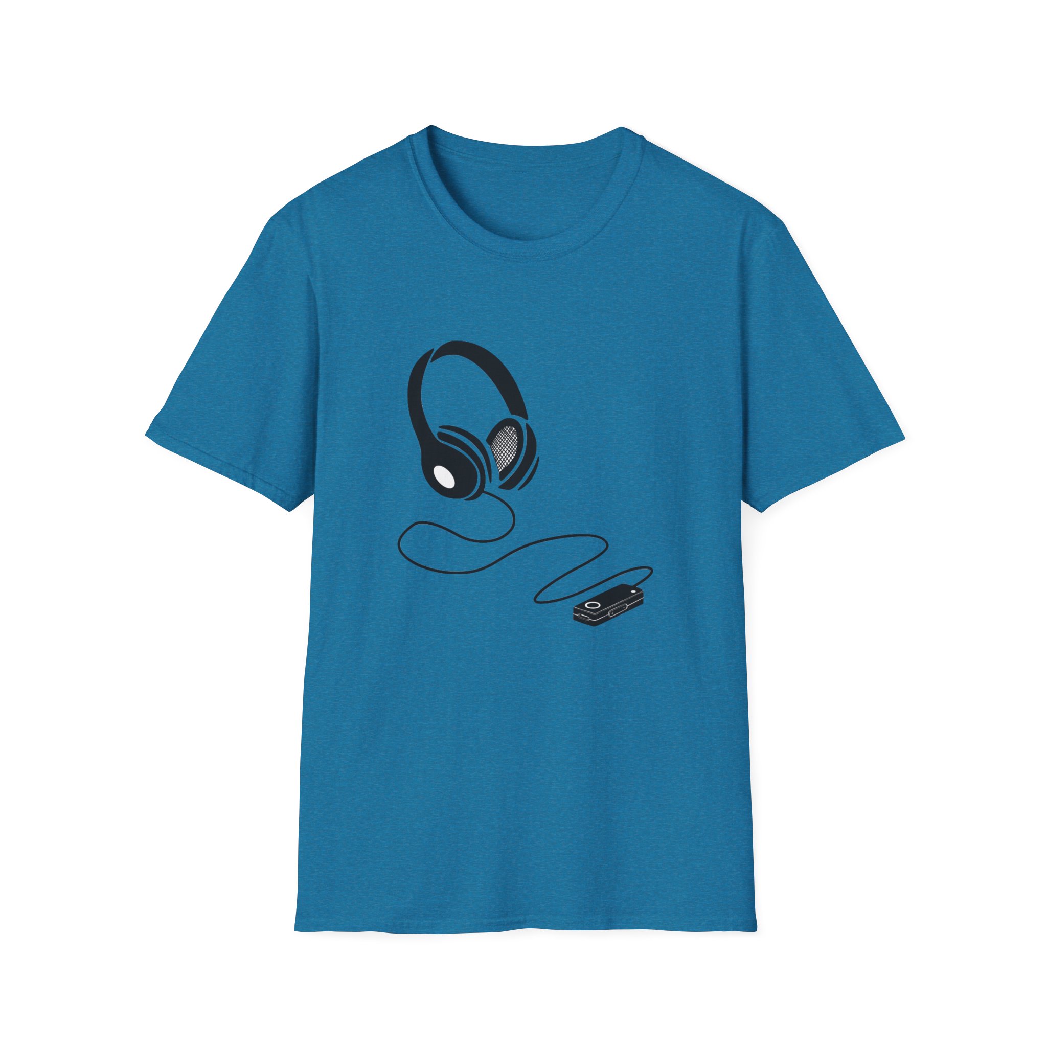 Music Lover Unisex Softstyle T-Shirt with Headphones Design - Image 53