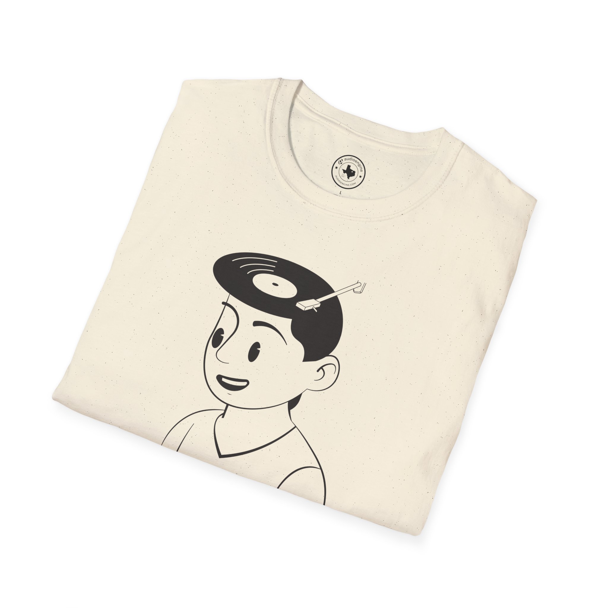 Retro Vinyl Head Illustration T-Shirt - Image 44