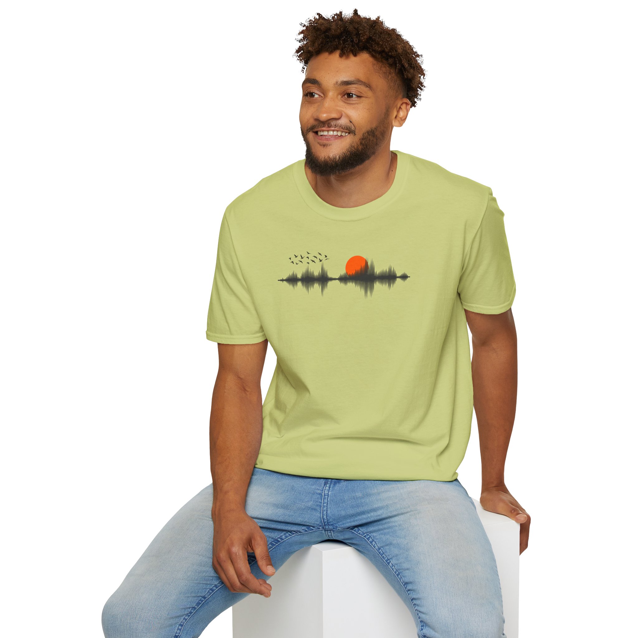 Sunset Soundwave T-Shirt — Minimal Nature Waveform Tee - Image 64