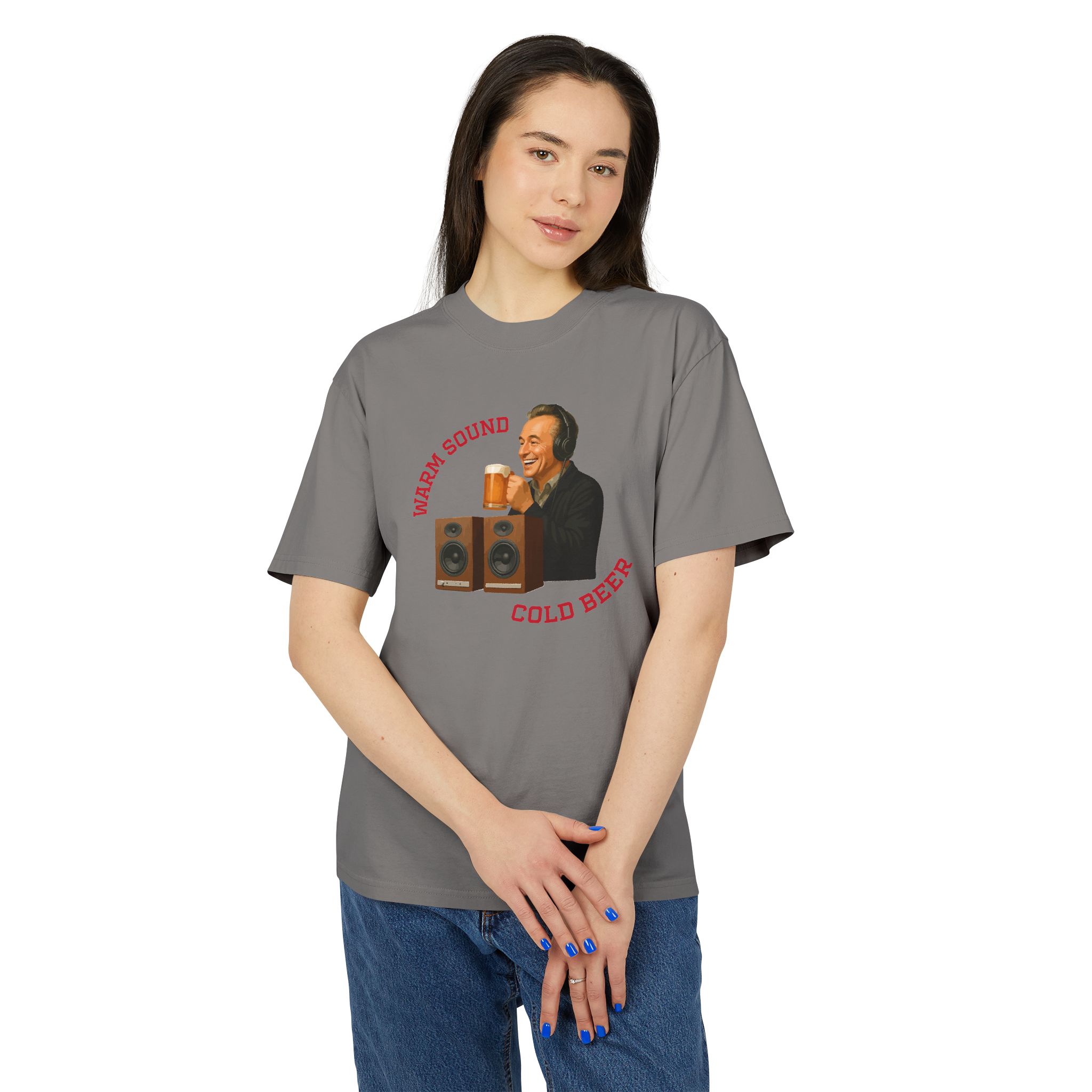 Retro Vibe Unisex Faded Tee - "Warm Sound, Cold Beer" Graphic - Image 11
