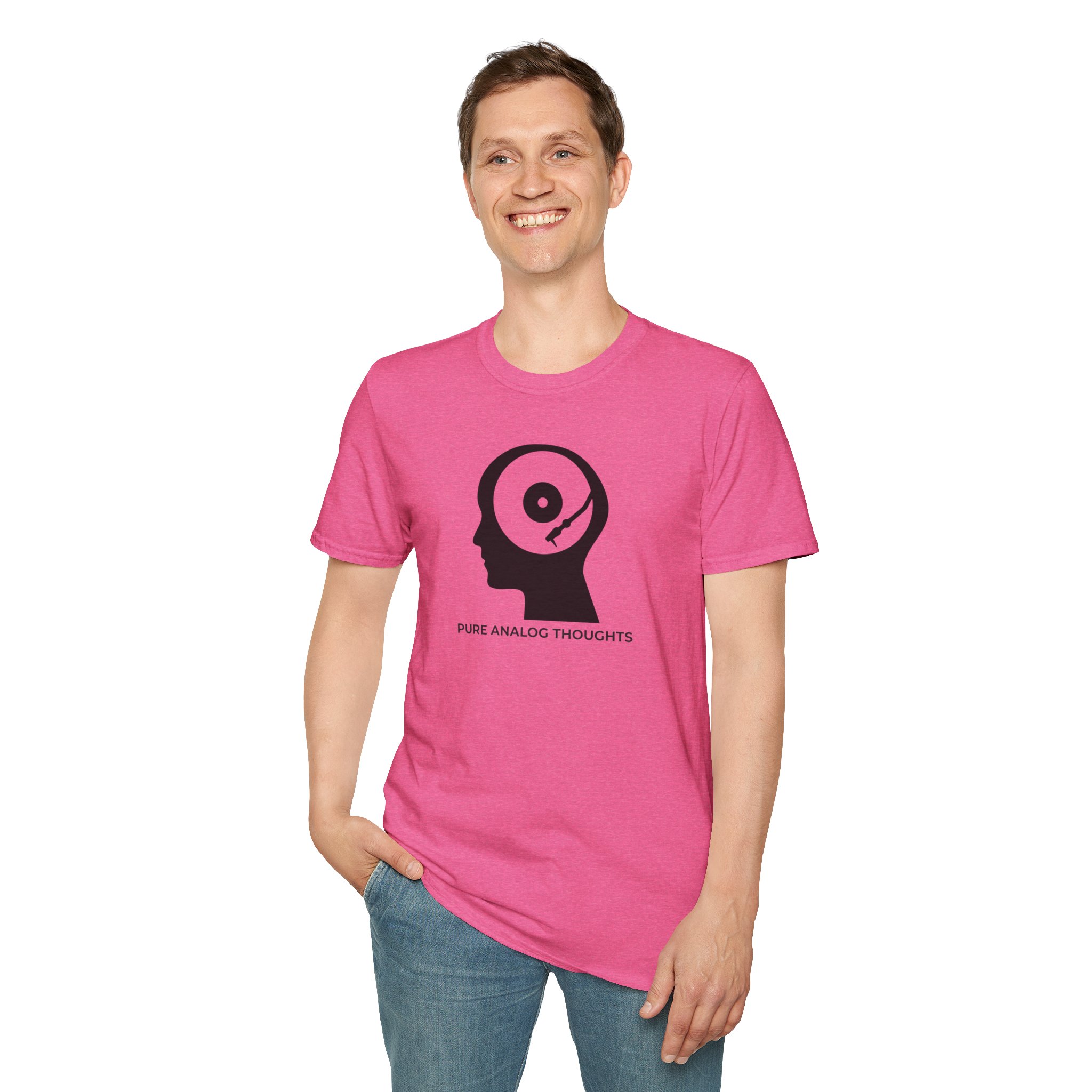 Analog Thoughts T-Shirt — 'Pure Analog Thoughts' Record Head Graphic Tee - Image 110