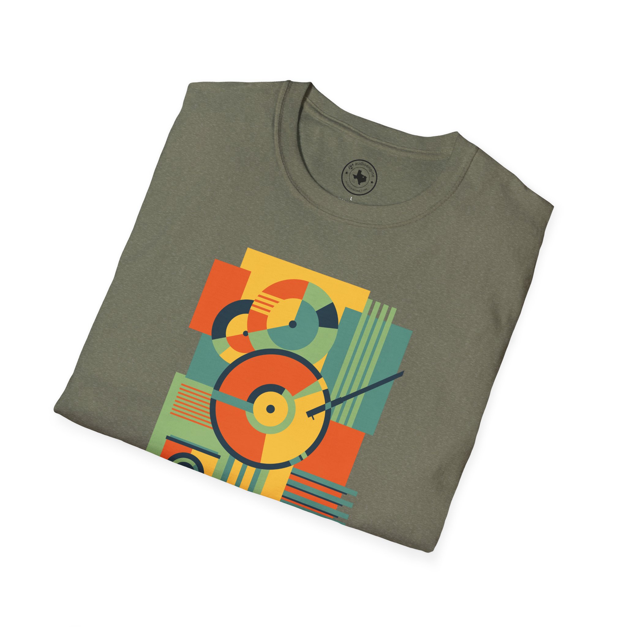 Retro Geometric Vinyl Record T-Shirt — Vintage Music Graphic Tee - Image 54
