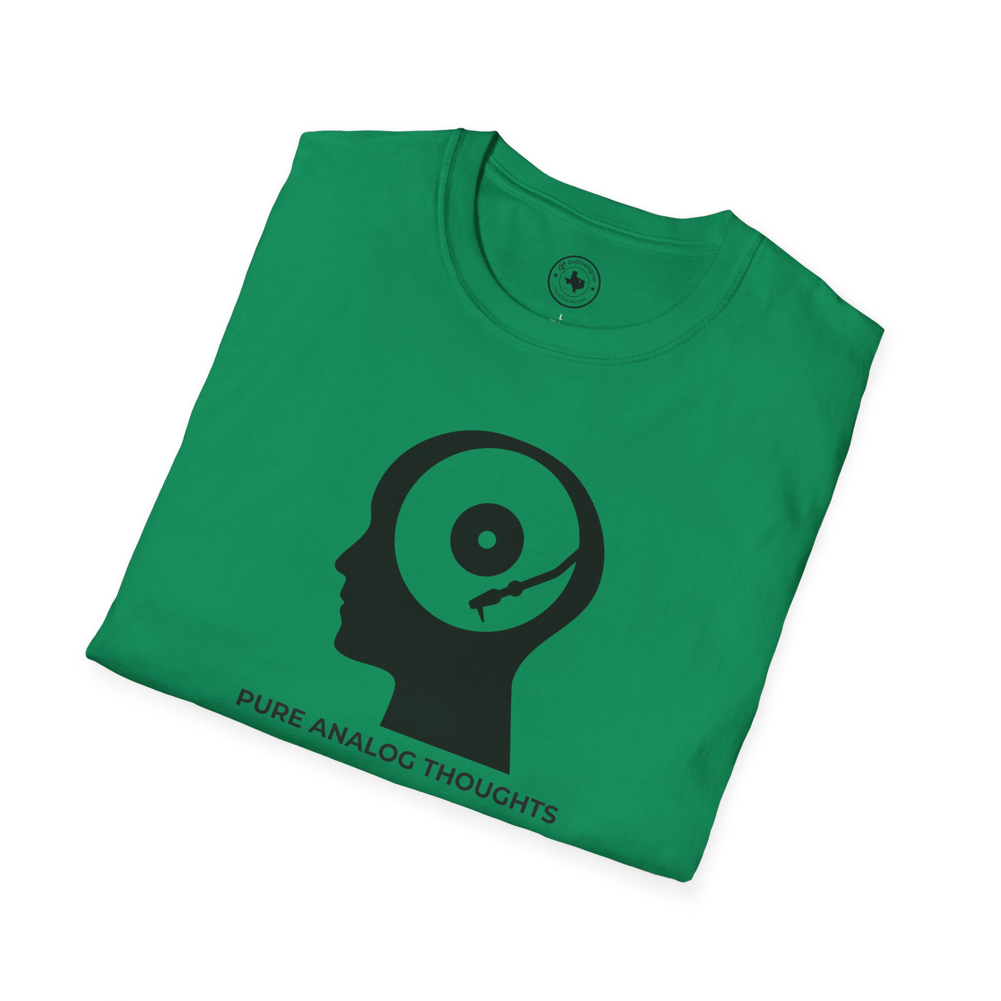 Analog Thoughts T-Shirt — 'Pure Analog Thoughts' Record Head Graphic Tee - Image 84