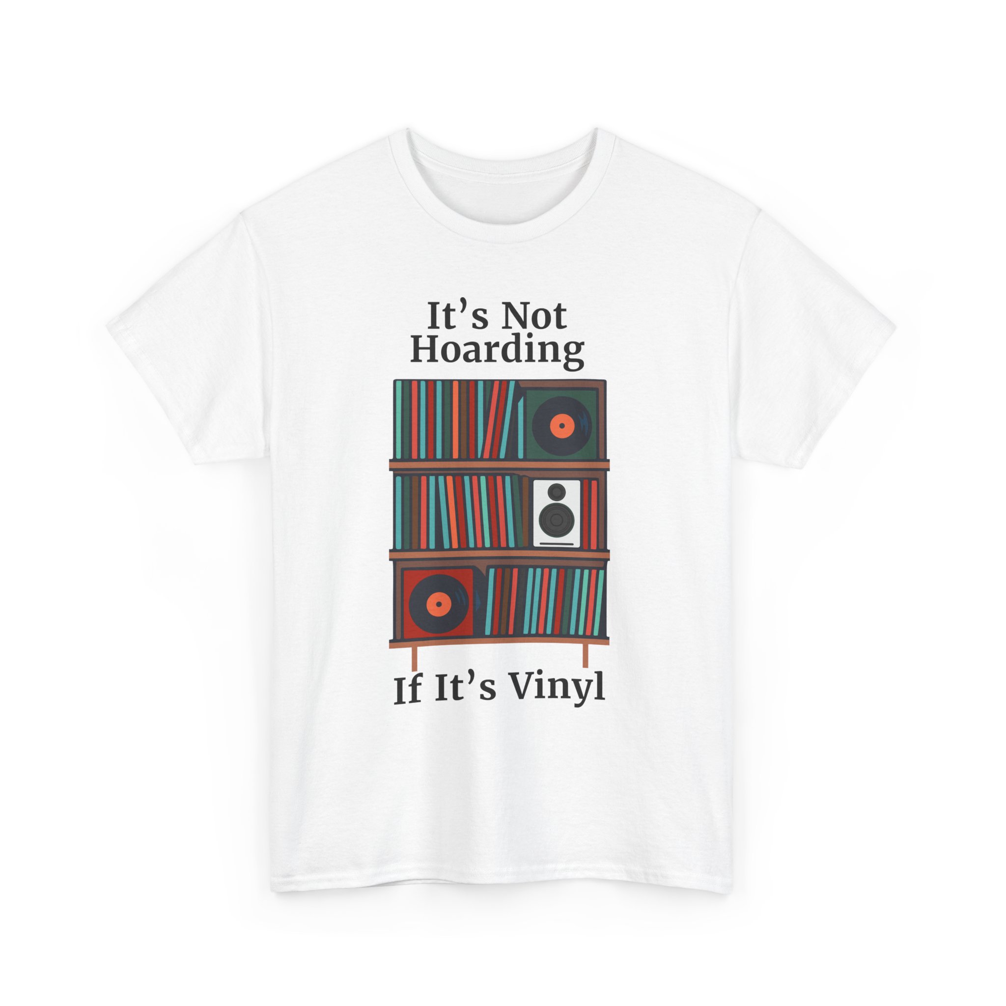 Vinyl Lover's Tee, Music Enthusiast Shirt, Record Collector Gift, Unique Vinyl Print T-Shirt, It's Not Hoarding If It's Vinyl - Image 3