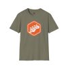 Orange Bass Guitar Badge T-Shirt — Retro Musician Tee for Bass Players - Thumbnail Image 2