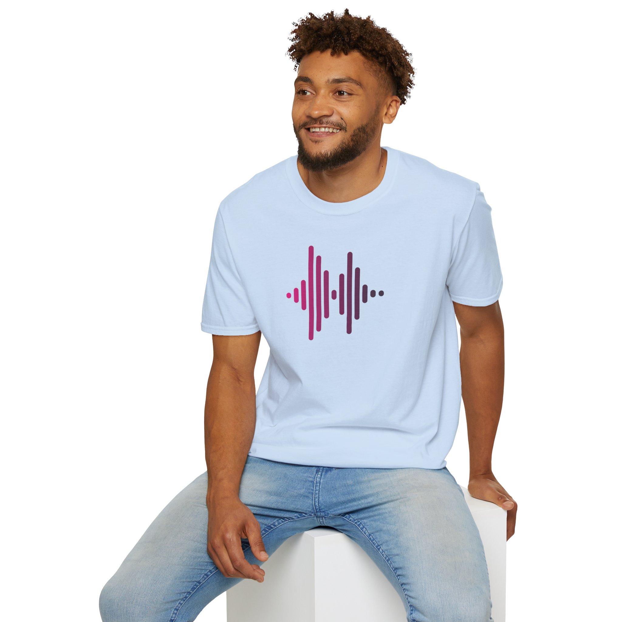 Audio Waveform Graphic Tee — Gradient Soundwave T-Shirt - Image 1