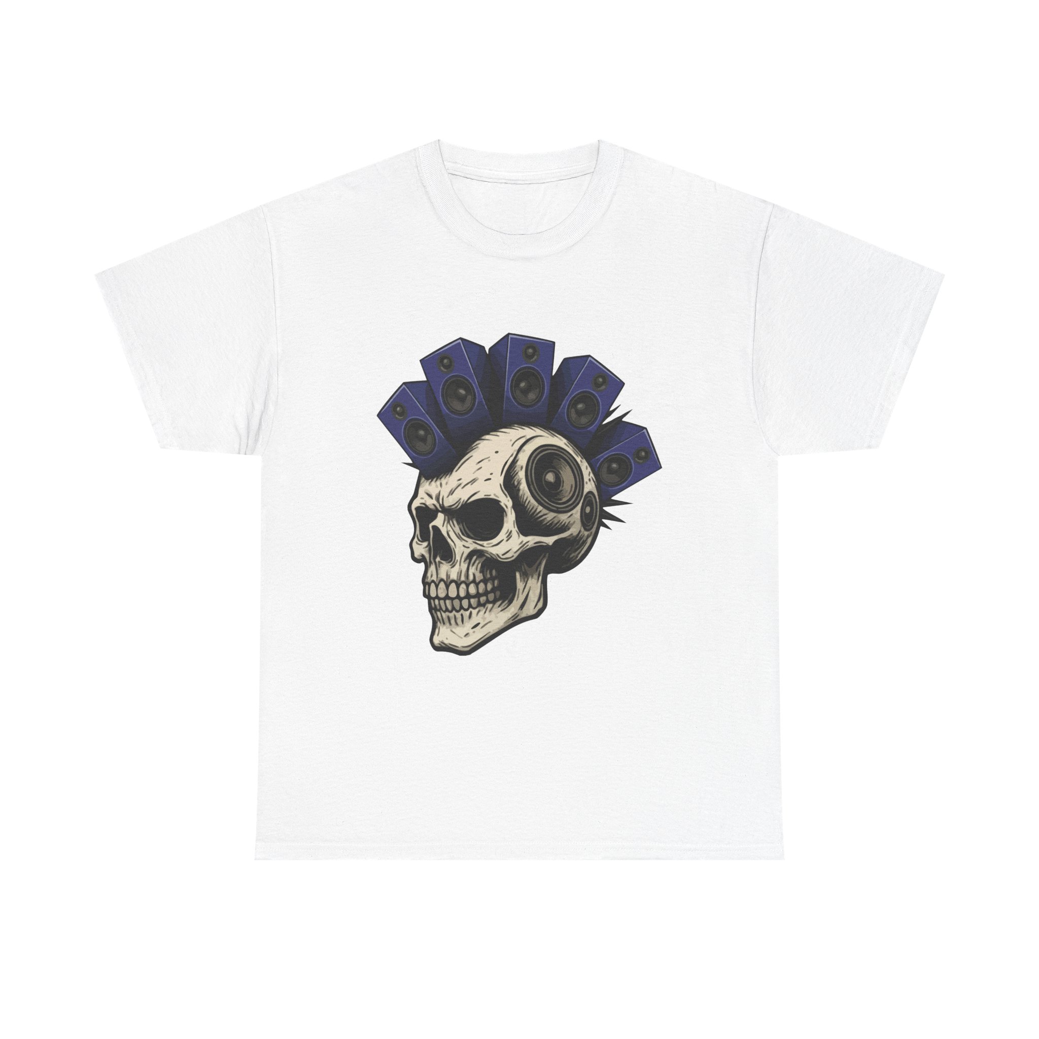 Skull Graffiti T-Shirt, Music Lover Tee, Festival Fashion Shirt, Unisex Graphic Tee, Edgy Streetwear Apparel - Image 1
