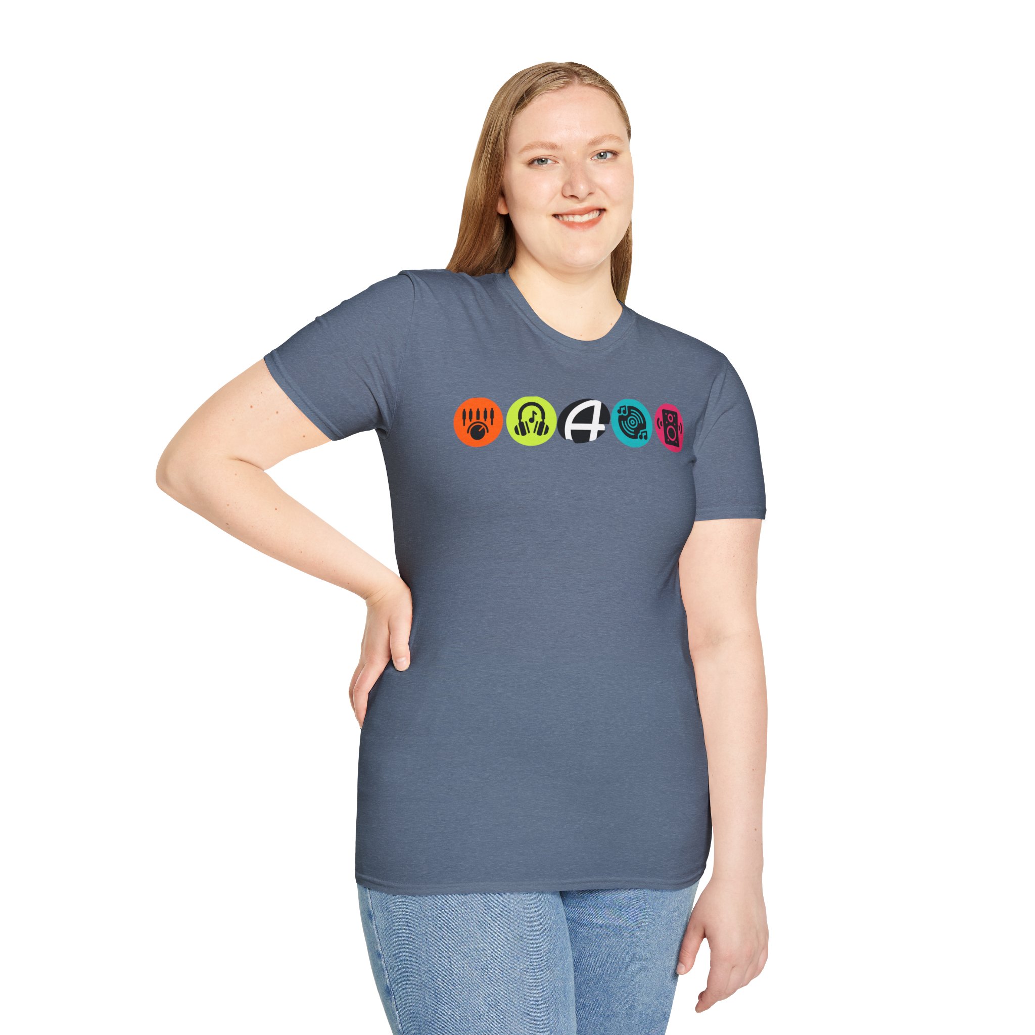 Music Icon Row T-Shirt — Colorful Band Equipment Graphic Tee - Image 77