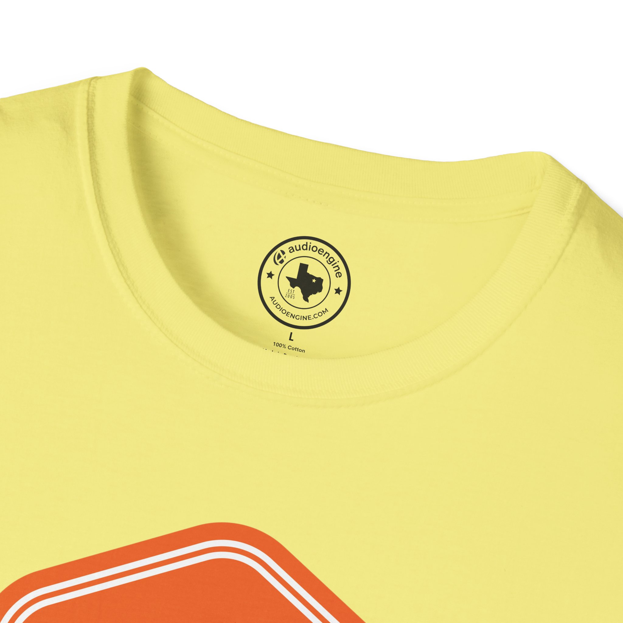 Orange Bass Guitar Badge T-Shirt — Retro Musician Tee for Bass Players - Image 48