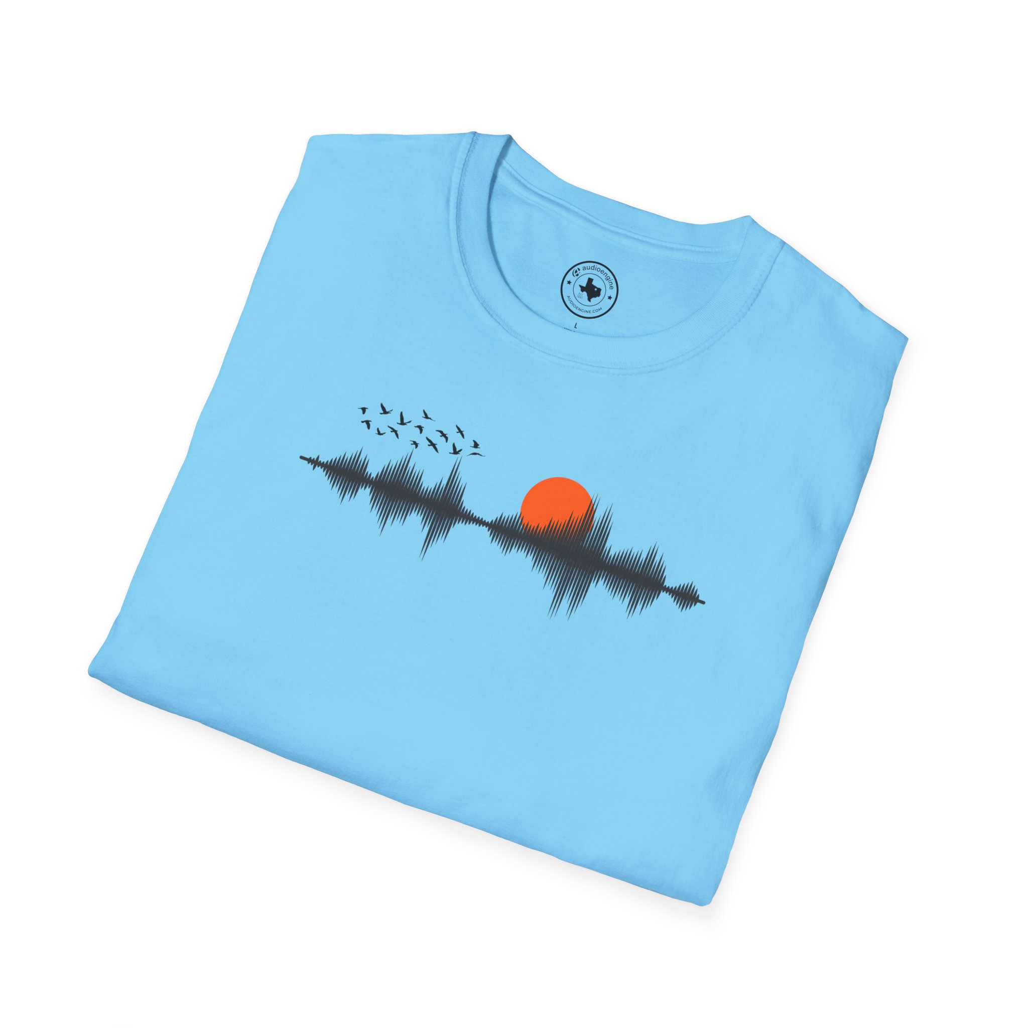 Sunset Soundwave T-Shirt — Minimal Nature Waveform Tee - Image 100