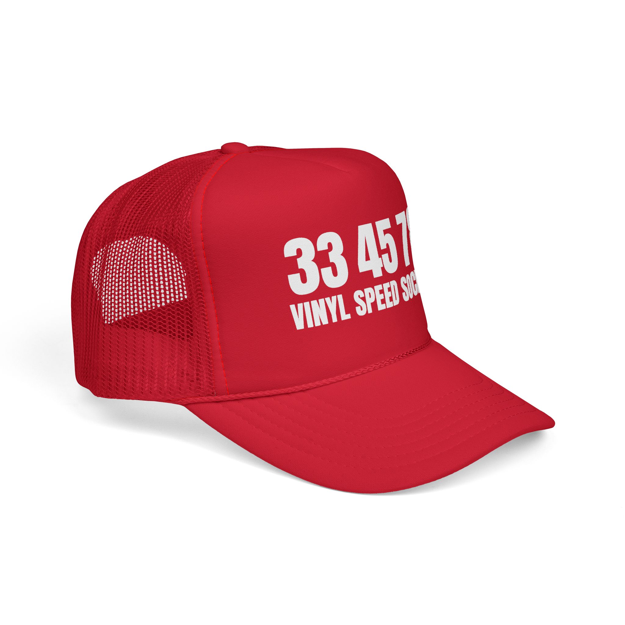 Vinyl Speed Society Trucker Cap - Retro Red Hat for Music Lovers - Image 2