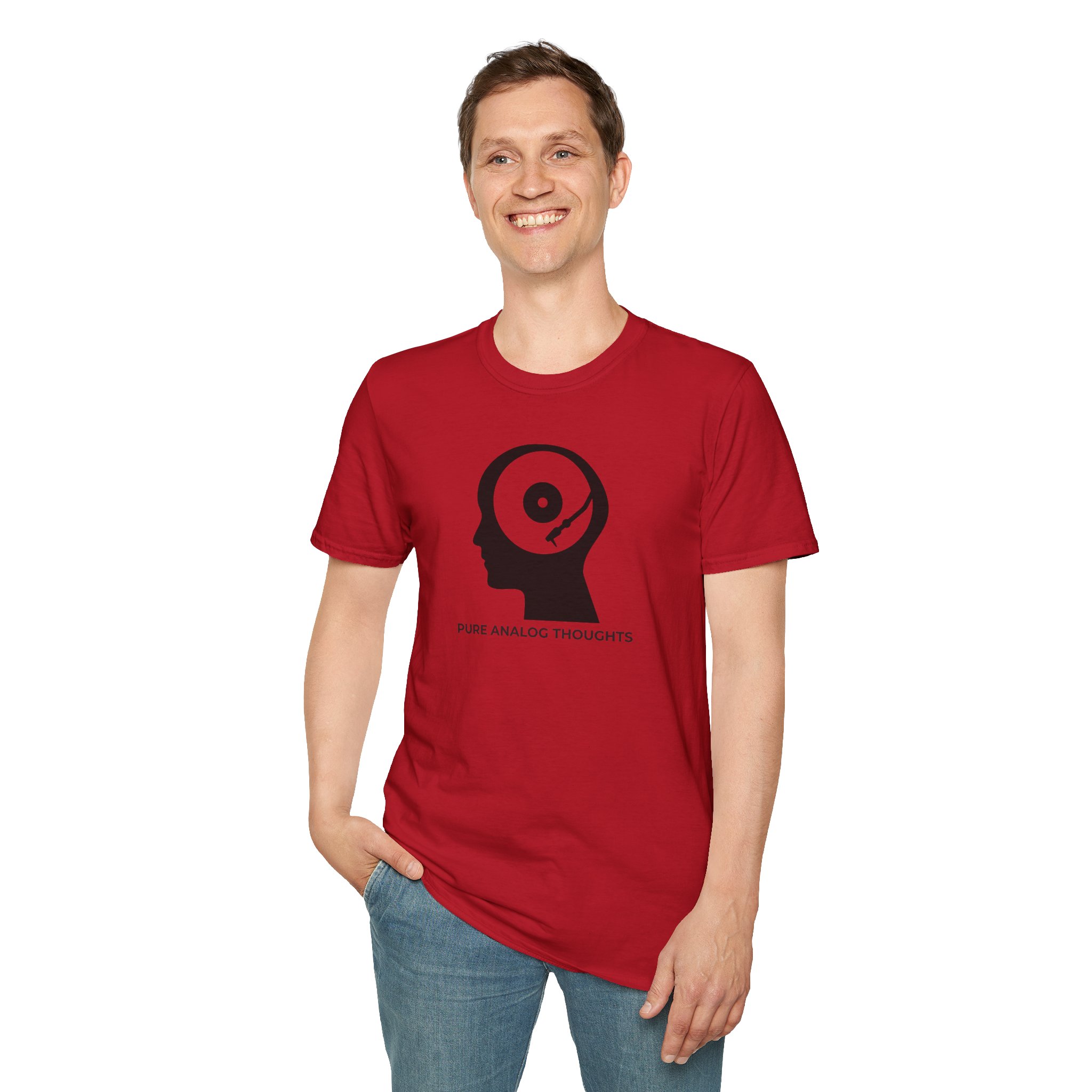 Analog Thoughts T-Shirt — 'Pure Analog Thoughts' Record Head Graphic Tee - Image 118