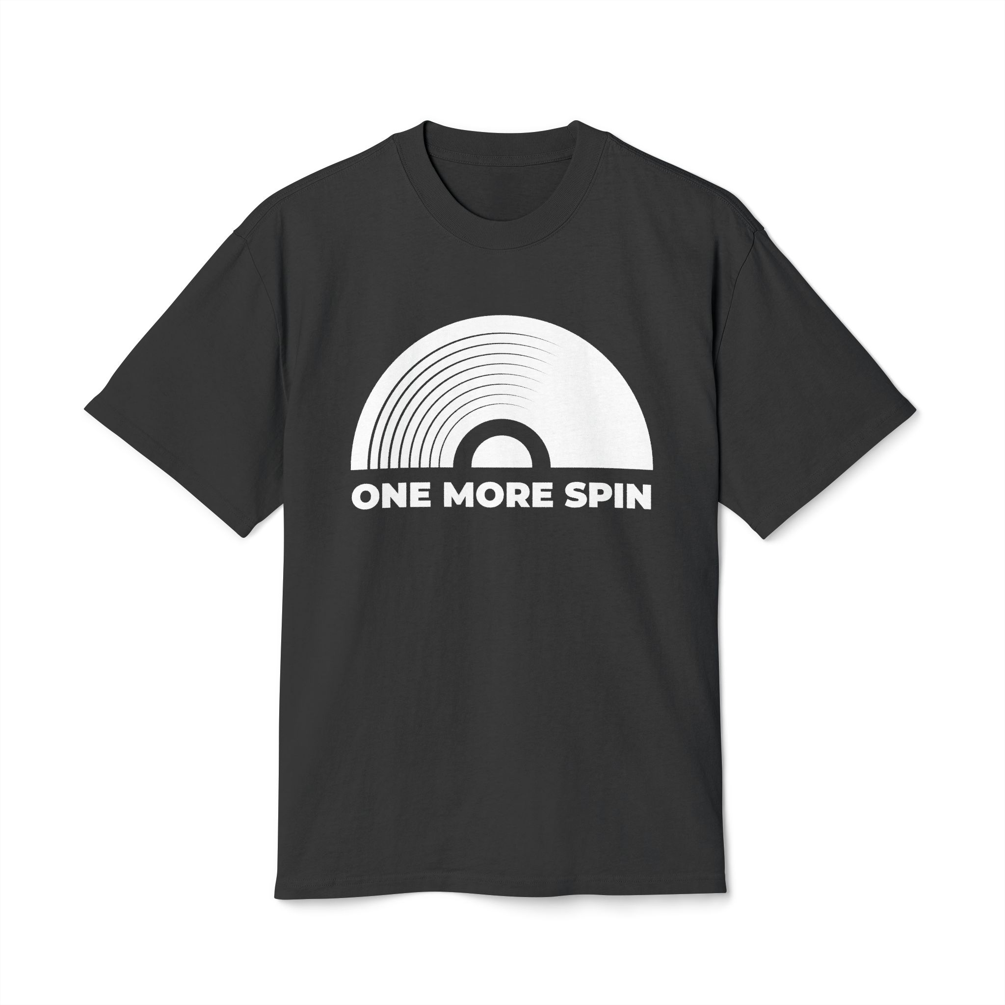 Retro Music Vibe Unisex Heavy Faded Tee - 'One More Spin' - Image 1