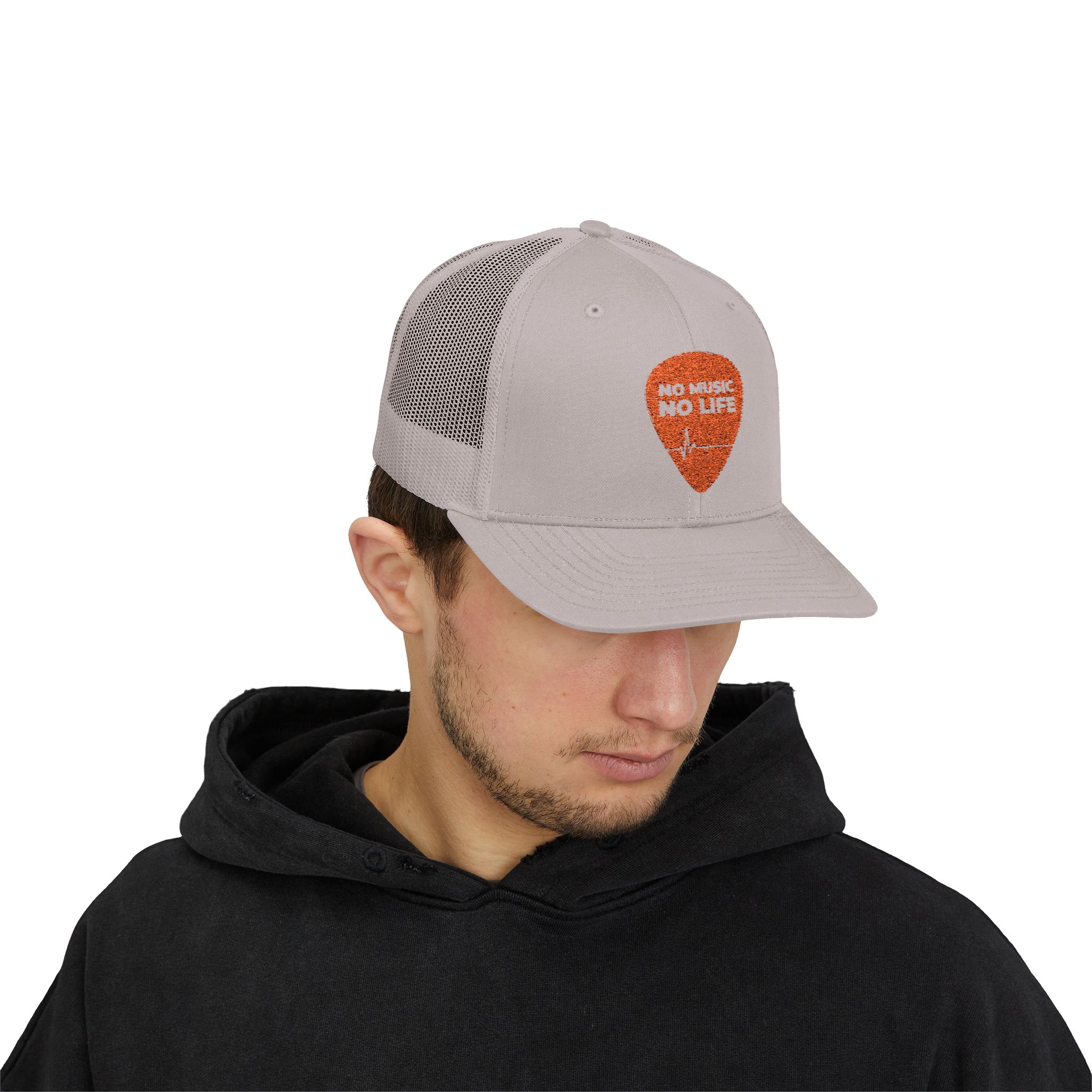 Music Lover Snapback Trucker Cap - 'No Music No Life' - Image 11