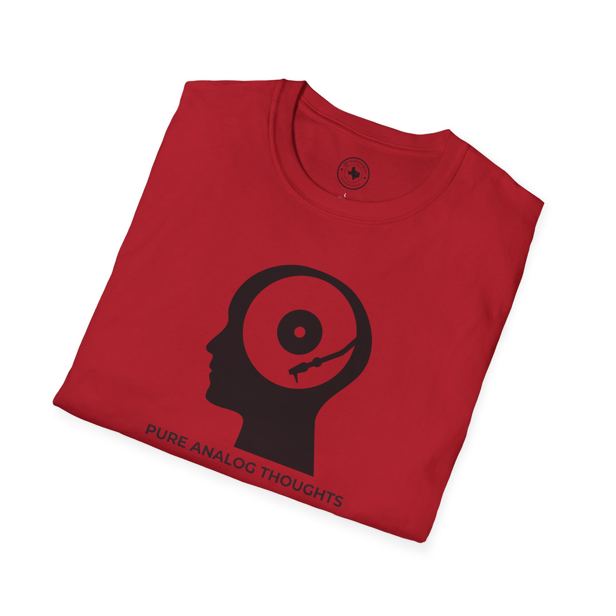 Analog Thoughts T-Shirt — 'Pure Analog Thoughts' Record Head Graphic Tee - Image 116