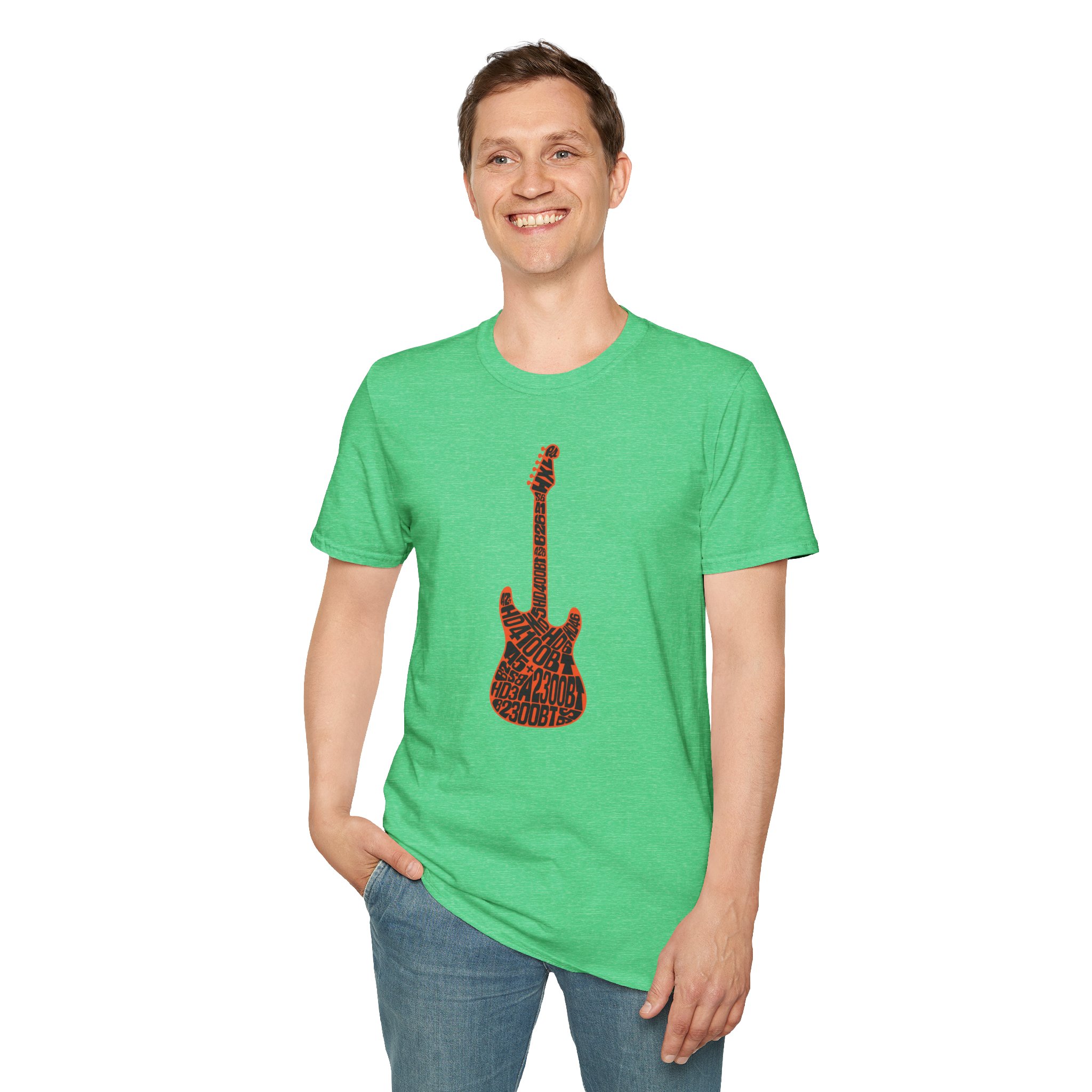 Electric Guitar Graphic T-Shirt — Red Psychedelic Music Tee - Image 78