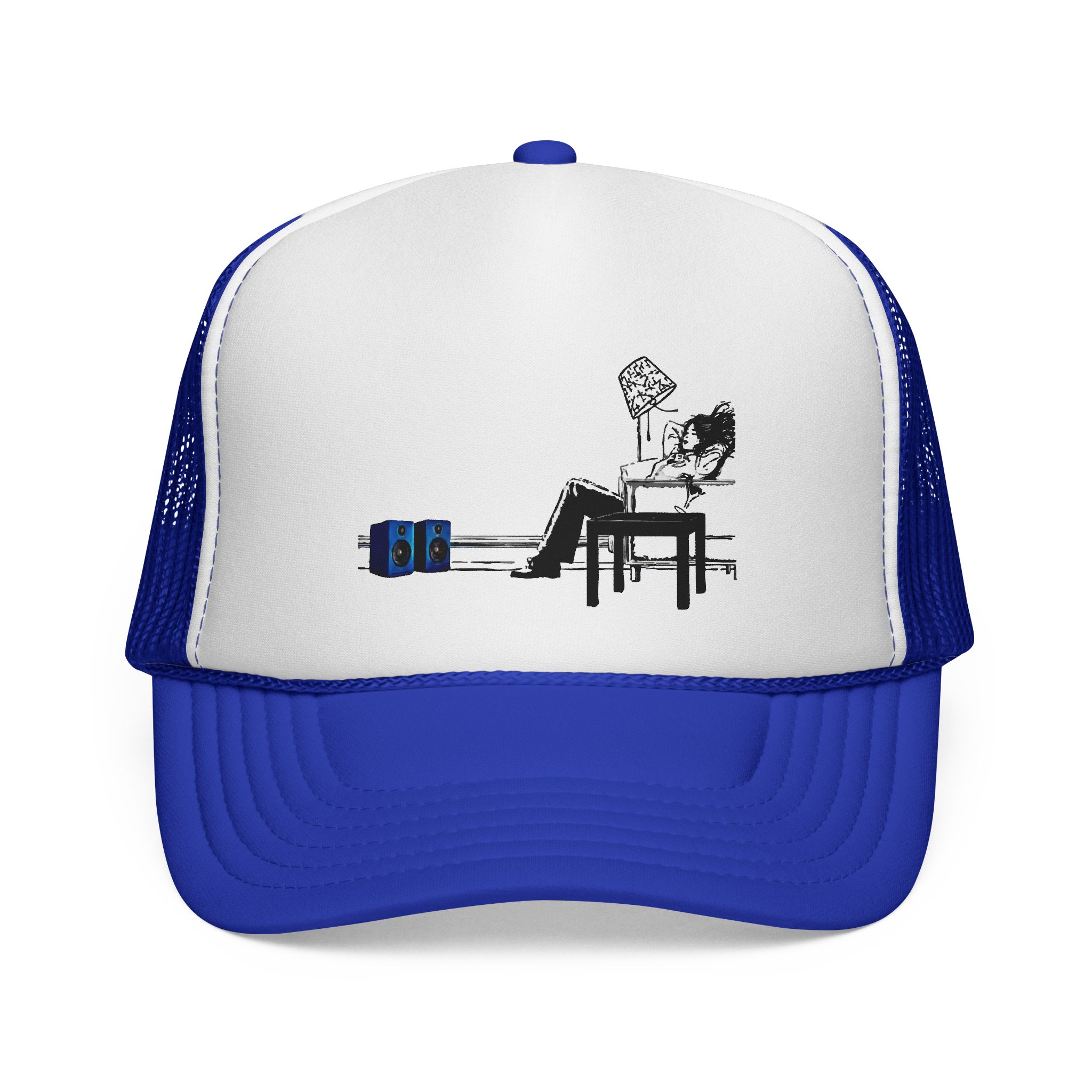 Gym Lover Trucker Cap with Workout Design - Image 1
