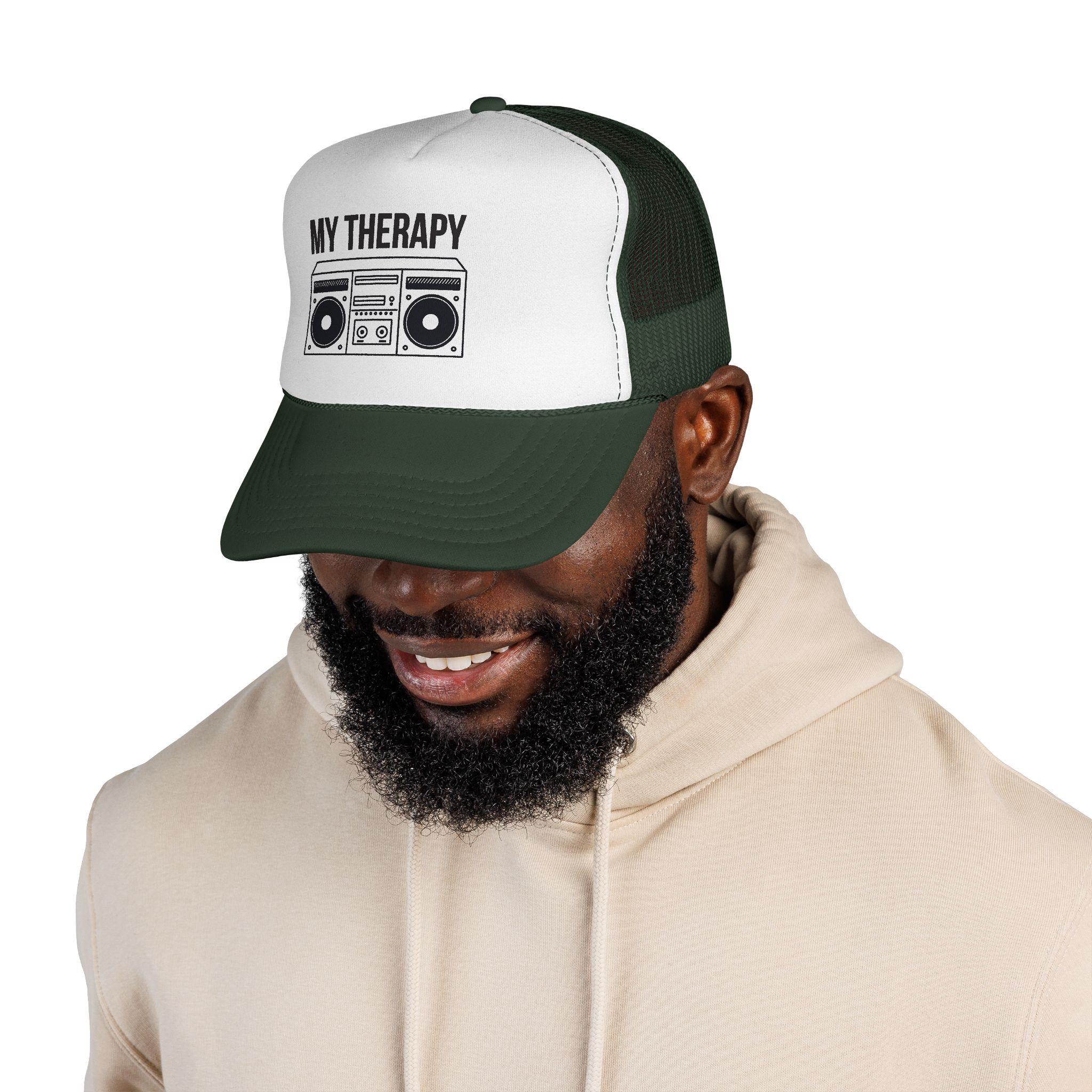 Trucker Cap — "My Therapy" Boombox Mesh Hat - Image 10