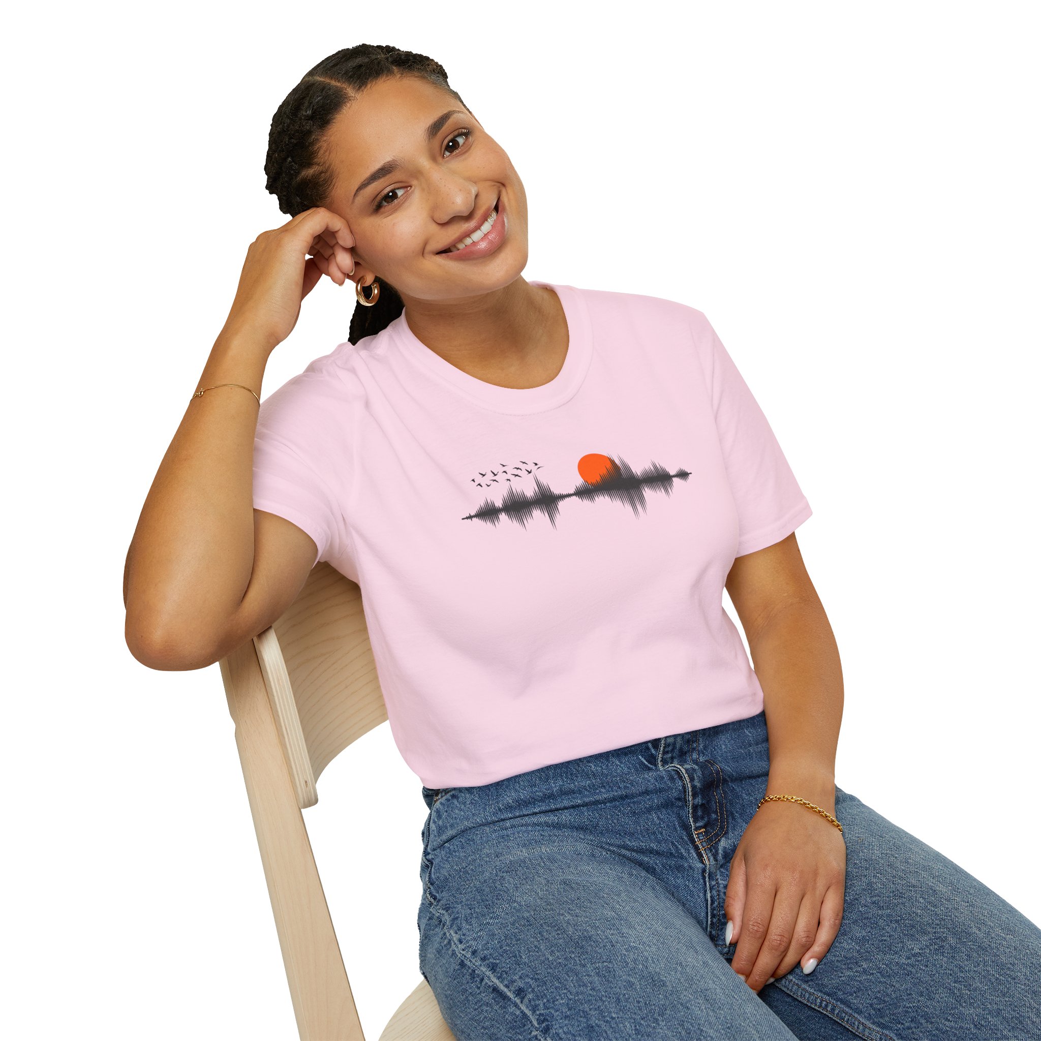 Sunset Soundwave T-Shirt — Minimal Nature Waveform Tee - Image 127