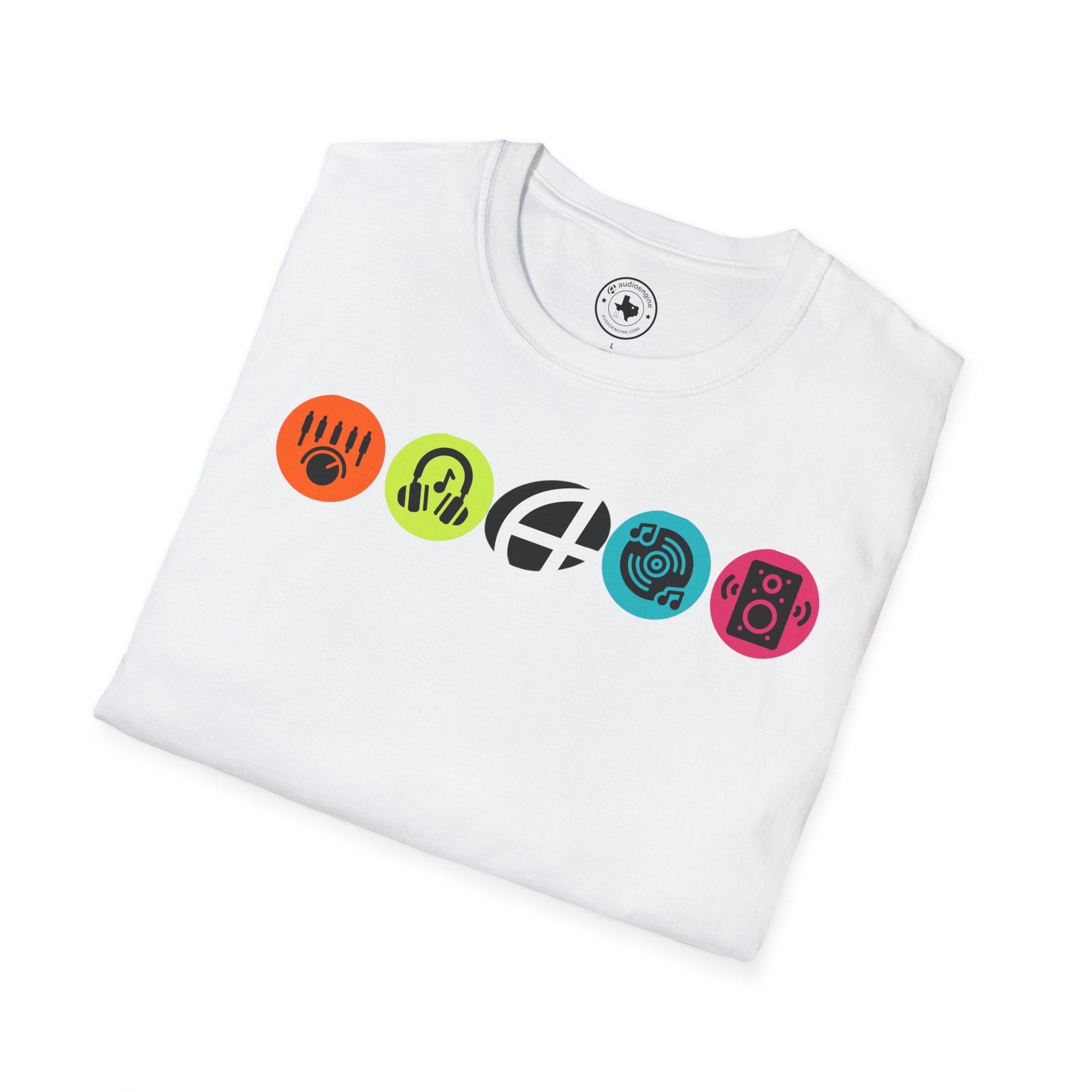 Music Icon Row T-Shirt — Colorful Band Equipment Graphic Tee - Image 13